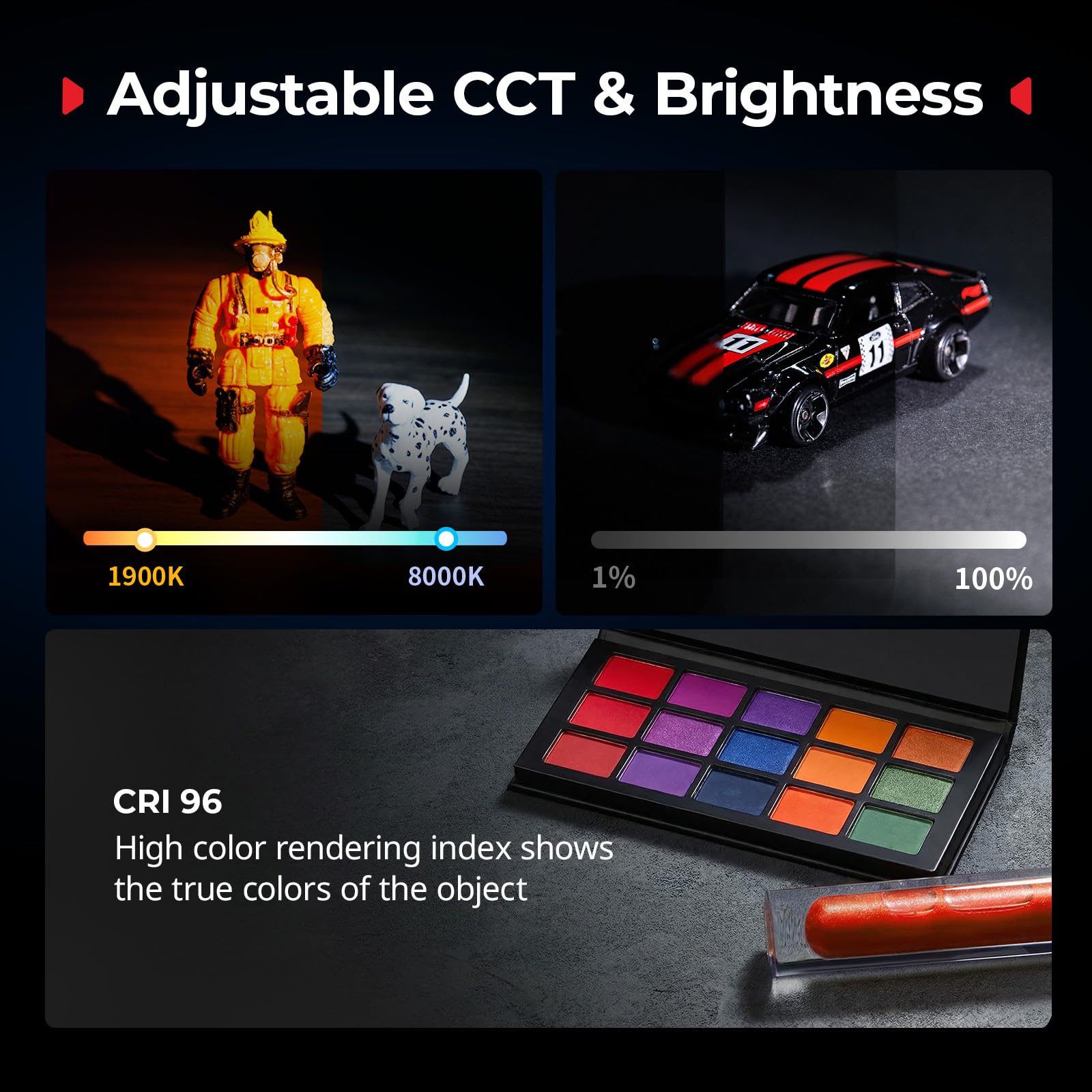 SMALLRIG Linterna LED Portátil RF 05B para Fotografía 1900K-8000K, 2600mAh 5W-8W, Luz de Video Zoom con GOBO, Filtros, Barndoor, Spotlight, Snoot, Difusor, IP65-6137 - 3