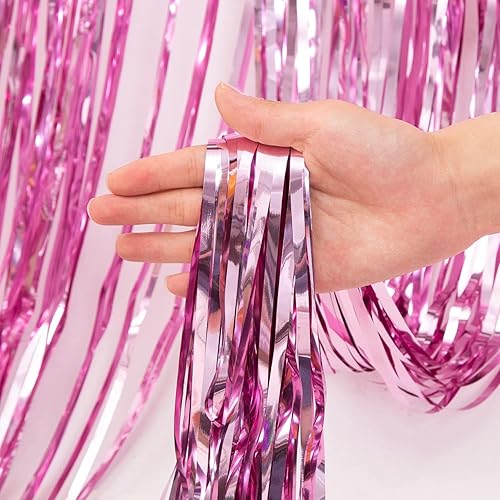 Miniatura 10 de Paquete de 4 cortinas de oropel naranja de 3.2 x 8.2 pies, cortina de flecos de papel de aluminio de Choonshow para decoración de fiesta de