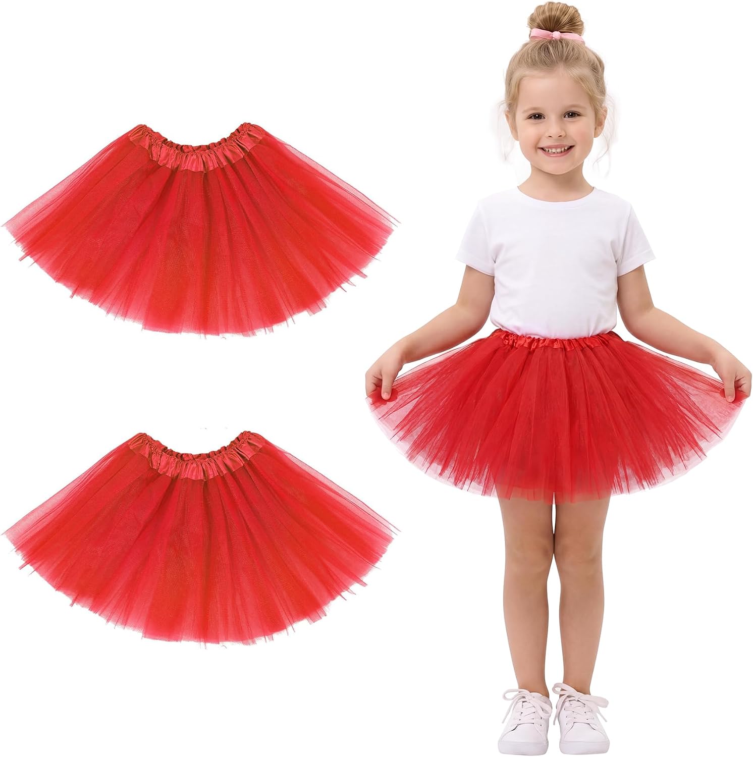 Zando 2 Pack Tutu for Girls Toddler Kids 4-Layer Ages 2-8 Halloween