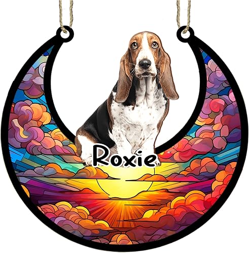 Vista 332 de LOVELYPOD Adorno de Navidad personalizado de perro pastor alemán, atrapasoles conmemorativo, adorno de Navidad de pastor alemán con nombre, pérdida