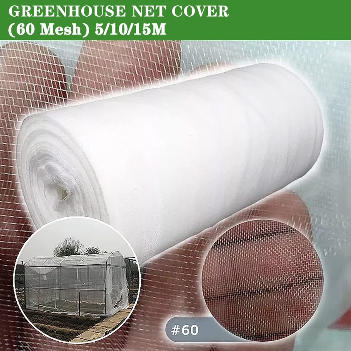 Filet de jardin en maille de qualité supérieure - 1 m x 15 m - Protection légère pour plantes vétérinaires, fleurs, cultures et fruits - Facile à utiliser - Filet de couverture de jardin pour une