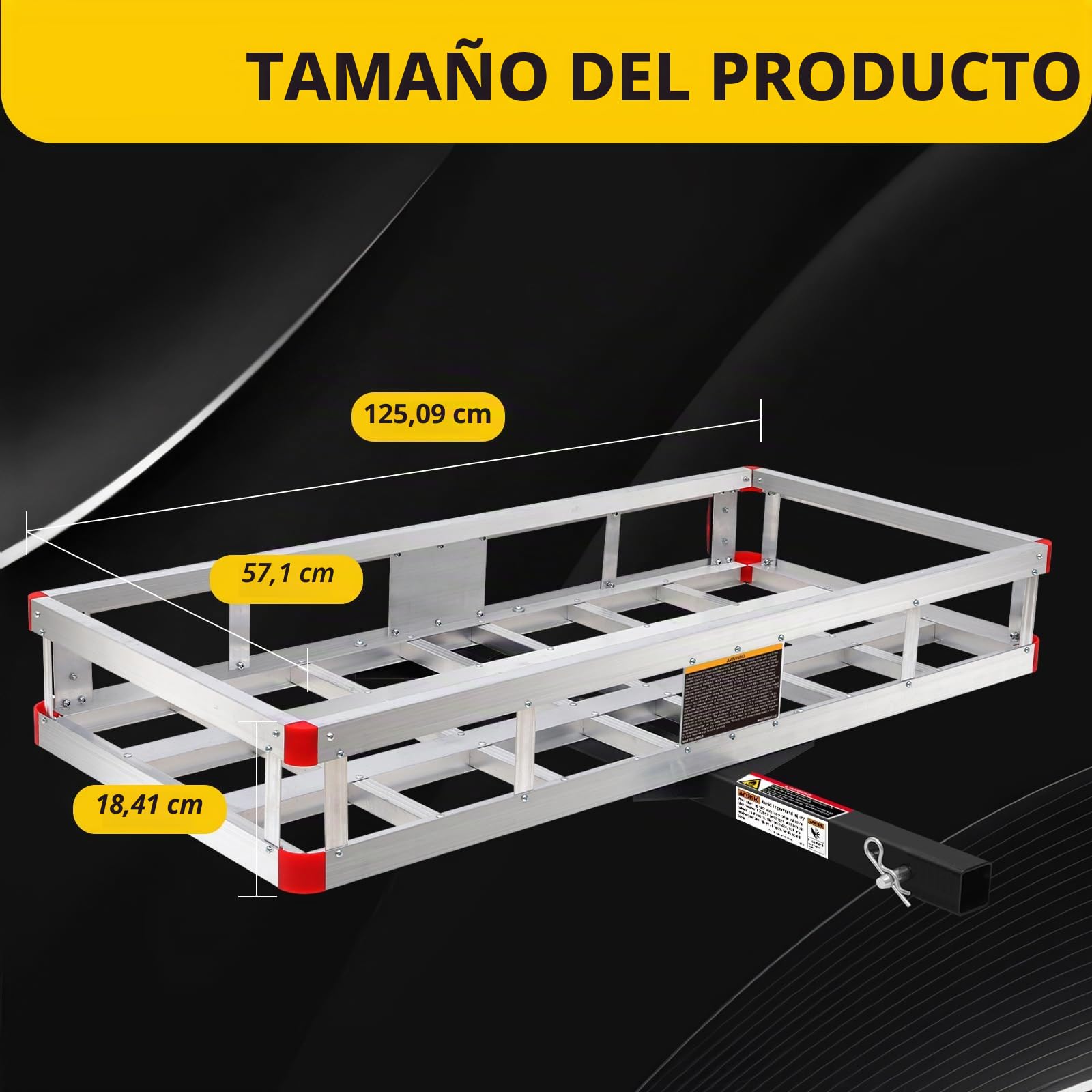 MaxxHaul 50881 - Transportador de Carga de Aluminio con Tensor de Enganche, Soporte de Enganche de Remolque para caravanas, Camiones, SUV, Furgonetas, automóviles con Receptor de Enganche de 2
