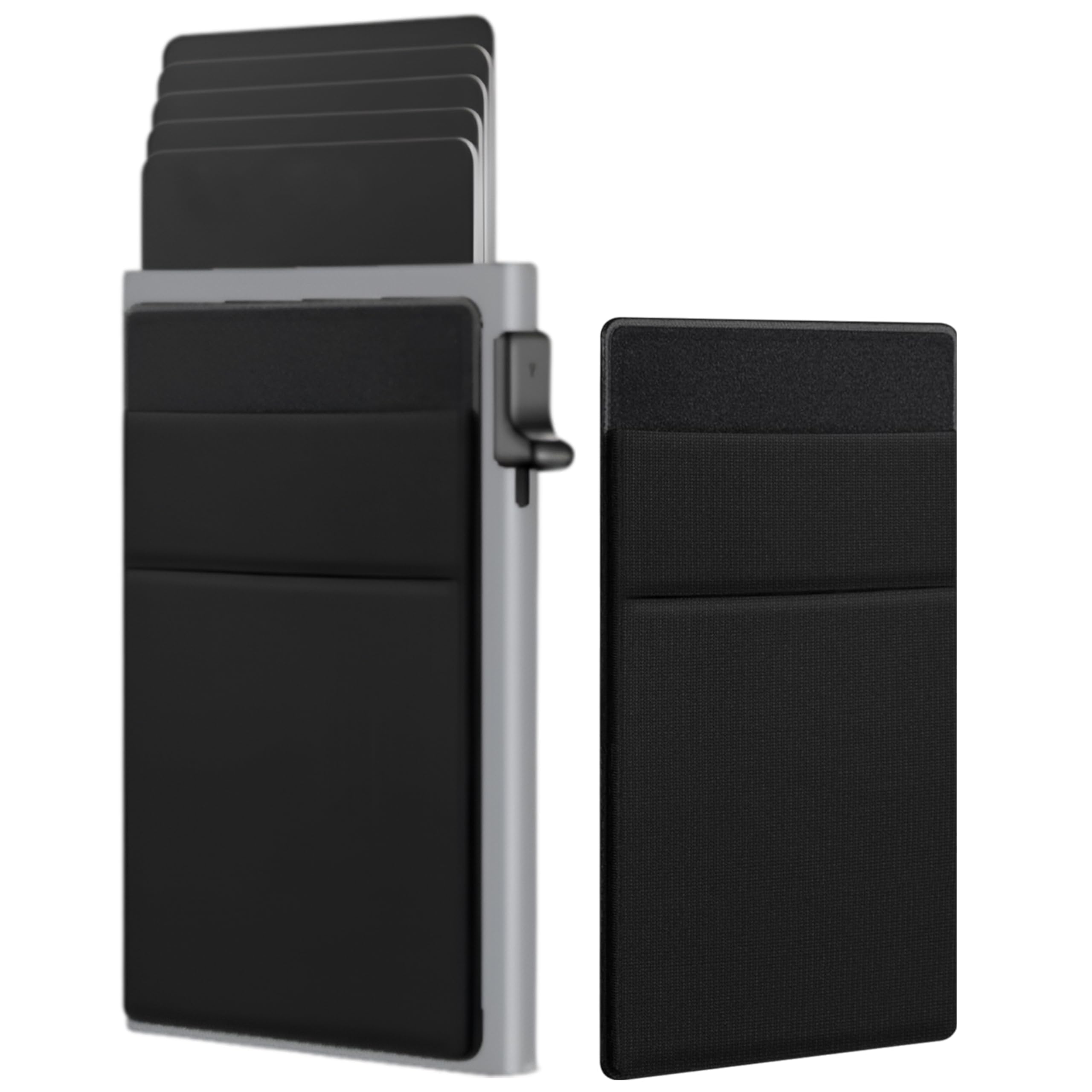 Kraptick Automatic Pop up Card Holder Wallet for Mens - The Ultimate Stylish and Compact Credit Card, Debit Card Holder, ATM Card Holder Organizer for Your Cards, Anti-Theft RFID Card Holder (Grey)
