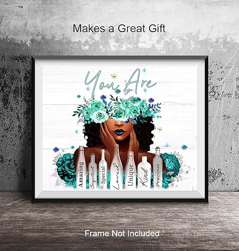 Miniatura 4 de Decoración de pared con afirmaciones positivas para mujeres negras - Decoración afroamericana - Arte de pared para niñas negras - Decoración de