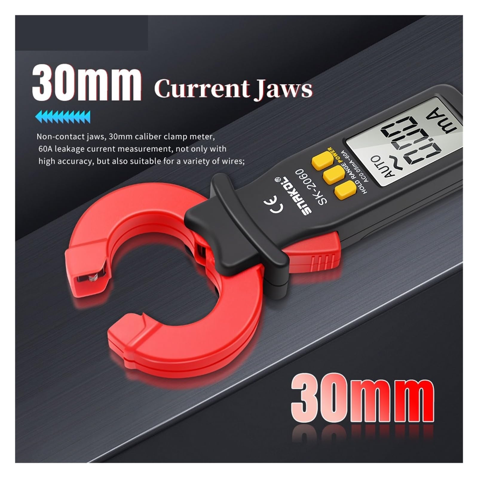 Multimetro Digitale con Pinza amperometrica, Gamma Automatica, multimetro, amperometro AC 0,05 mA-60 A, Tester di Corrente di dispersione, Strumenti Professionali for elettricisti