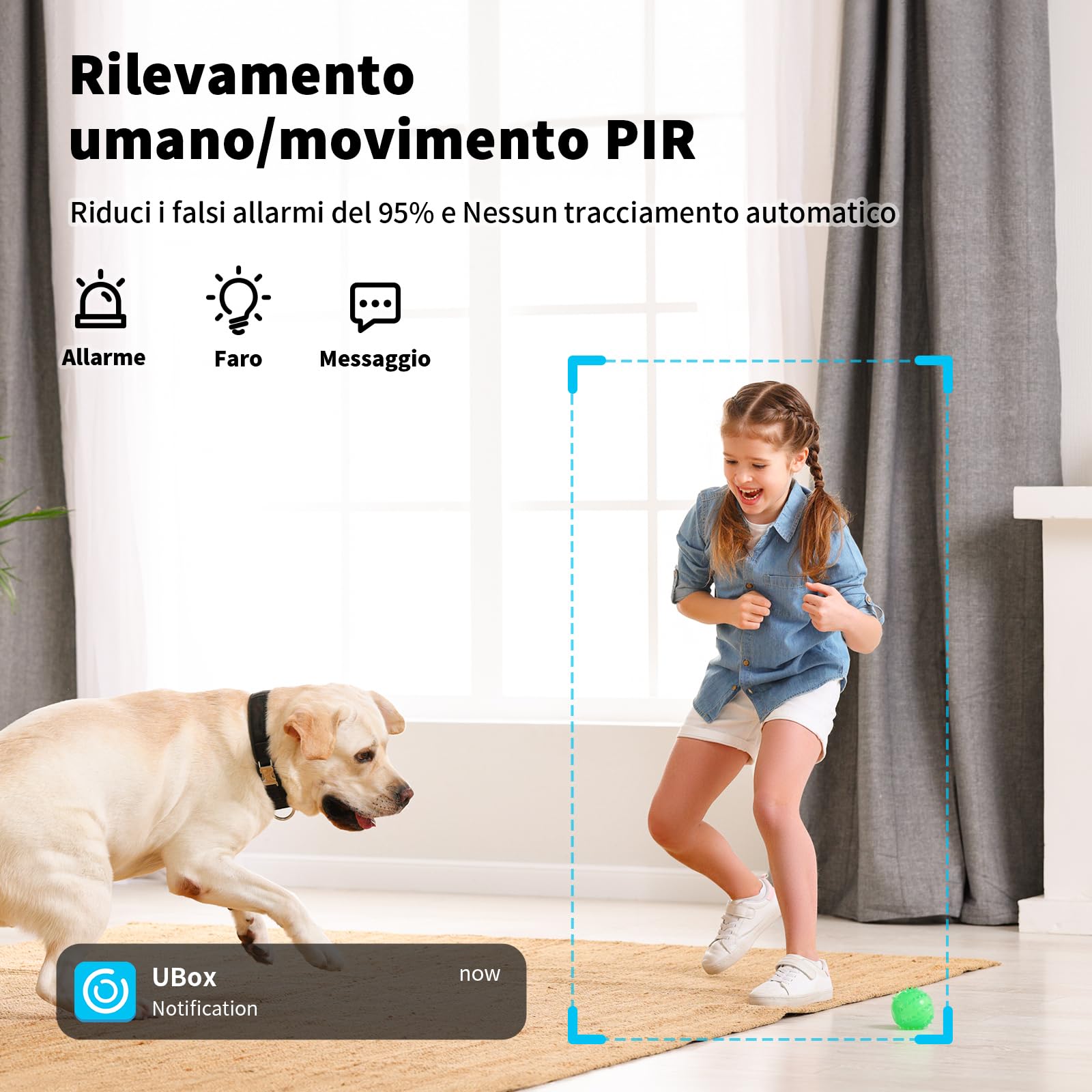 4G LTE Telecamera Interno con SIM, 2K Videocamera Sorveglianza Senza Fili Indoor, 360° PTZ Telecamera Senza WiFi con Visione Notturna a Colori, PIR Rilevamento, Audio 2 Vie, IP66
