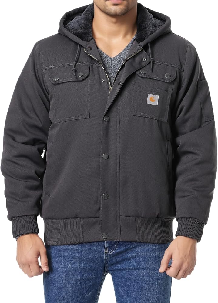 Amazon.com: TUAOVA Men's Fit Relaxed Work Coat Fleece Lined