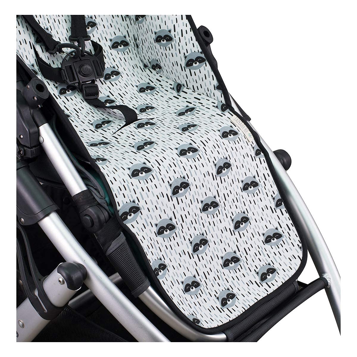 JYOKO KIDS Materassino per passeggino compatibile con Uppababy Vista e Cruz 100% Cotone (Raccoon)
