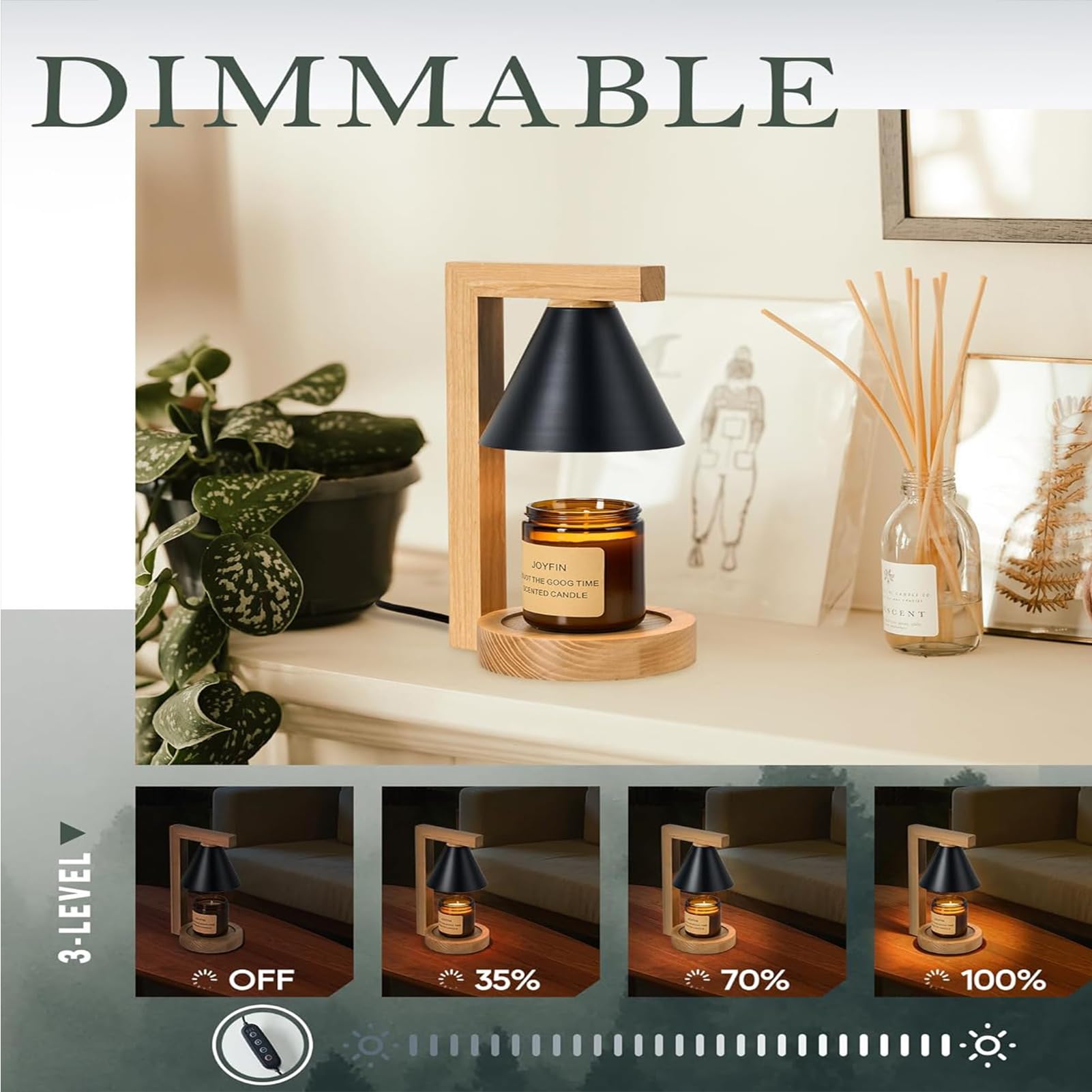 Candle Warmer Lampada, Candle Warmer Elettrico con Timer, Regali di Natale per Candele Jar, Candele Warmer Lanterna Melting Wax Si Adatta alla Maggior Parte Jar,Bianca