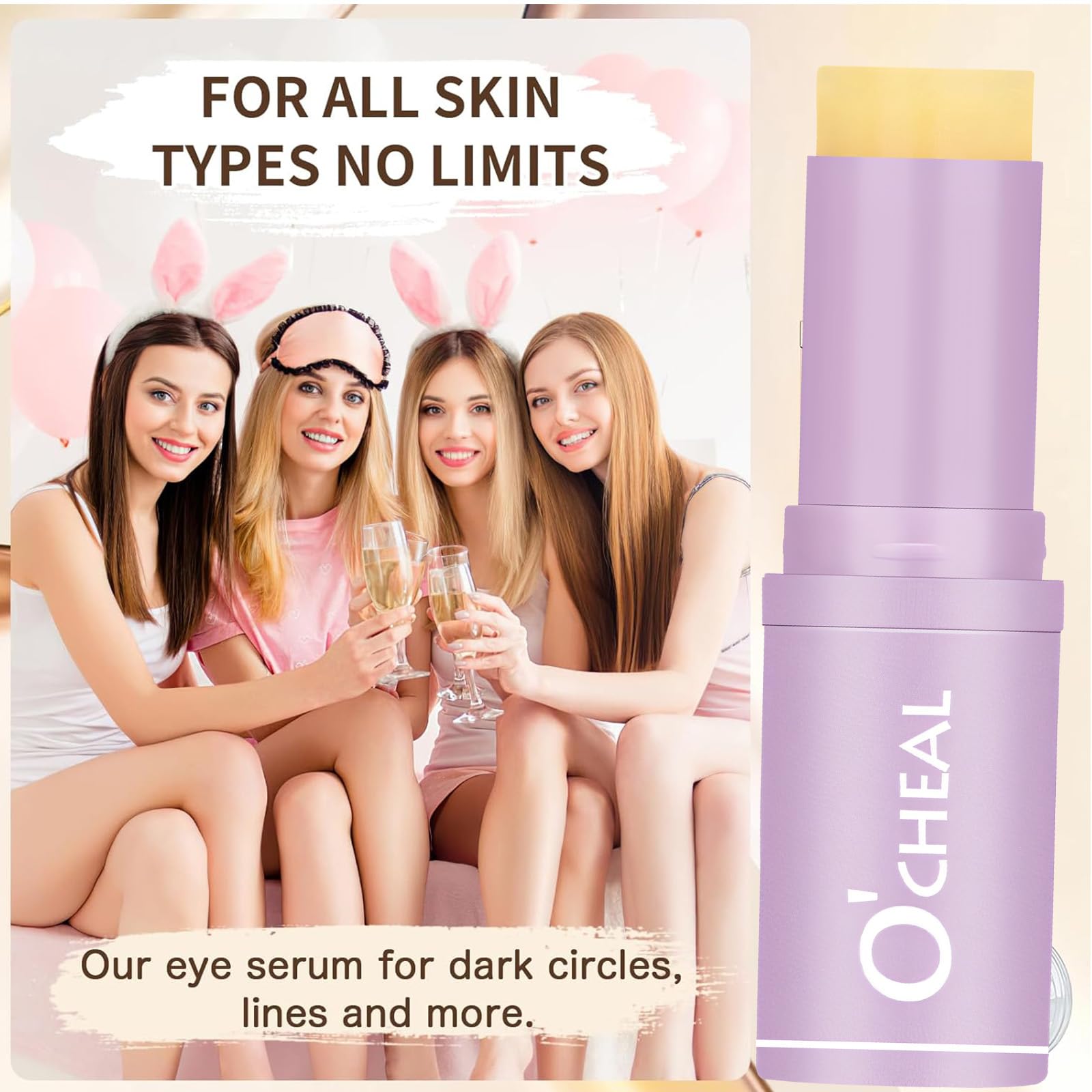 Multi Balsamo Viso e Occhi, Stick Idratante Anti-Rughe con Oli Naturali, Effetto Tensore per Contorno Occhi Fresco, Riduce Borse e Occhiaie, Attivo contro Rughe e Disidratazione