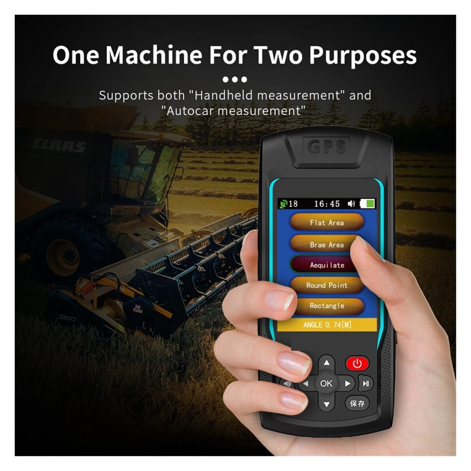 Mierniki odległości, GPS/pług miernik gruntu MC8042 ręczny miernik obszaru GPS Tester przyrząd do pomiaru gruntów pług nawigacja miernik powierzchni terenu(8066A)