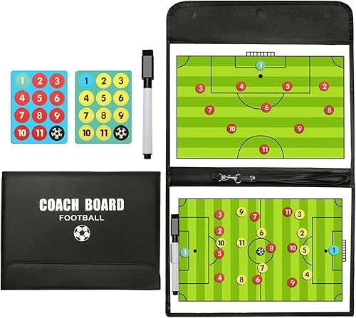 PhantomSky Tablero de entrenamiento magnético portátil de fútbol/fútbol profesional con rotuladores, bolígrafo y borrador (tamaño: 20.9 in x 12.2 in)