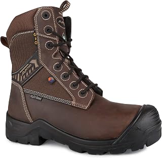 G2O| 8" Work Boots | Leather and Polyurethane Coated Nylon Upper | CSA & ESR Certification | Metal Free & Waterproof | Extra-Wide Fit (WW)