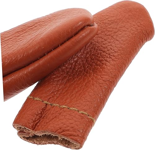 Miniatura 7 de COHEALI 10 pares de cunas de cuero para uñas, herramientas de ganchillo, guantes de tallado de madera, kits de dedales de tejer, protectores de