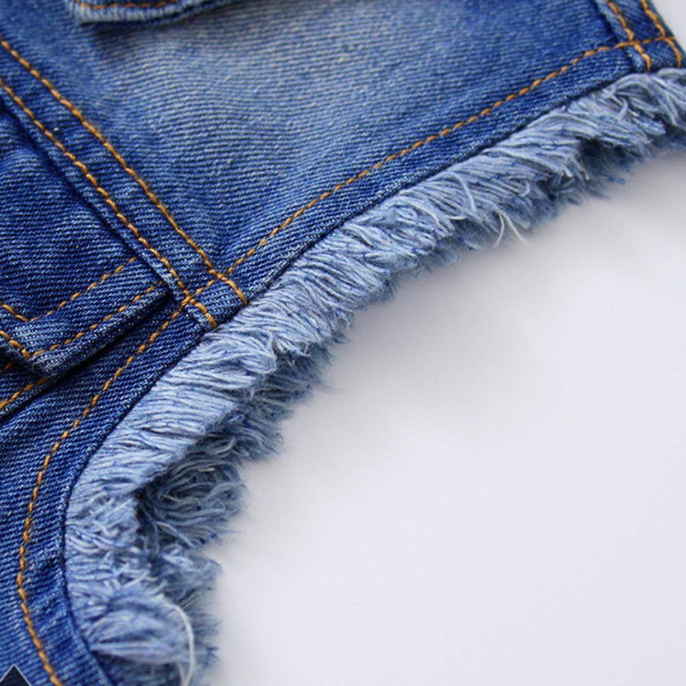 Bambina Slim Fit Gilet in Jeans con Tasche Gilet Jeans Senza Maniche Giacca Corte Eleganti
