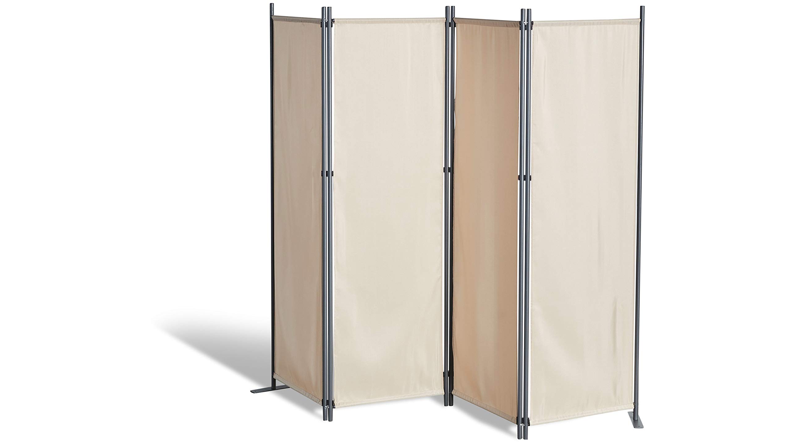 GRASEKAMP Qualität seit 1972 Kamerscherm 5-delig wit 268 x 167 cm ruimteverdeler scheidingswand inkijkbescherming