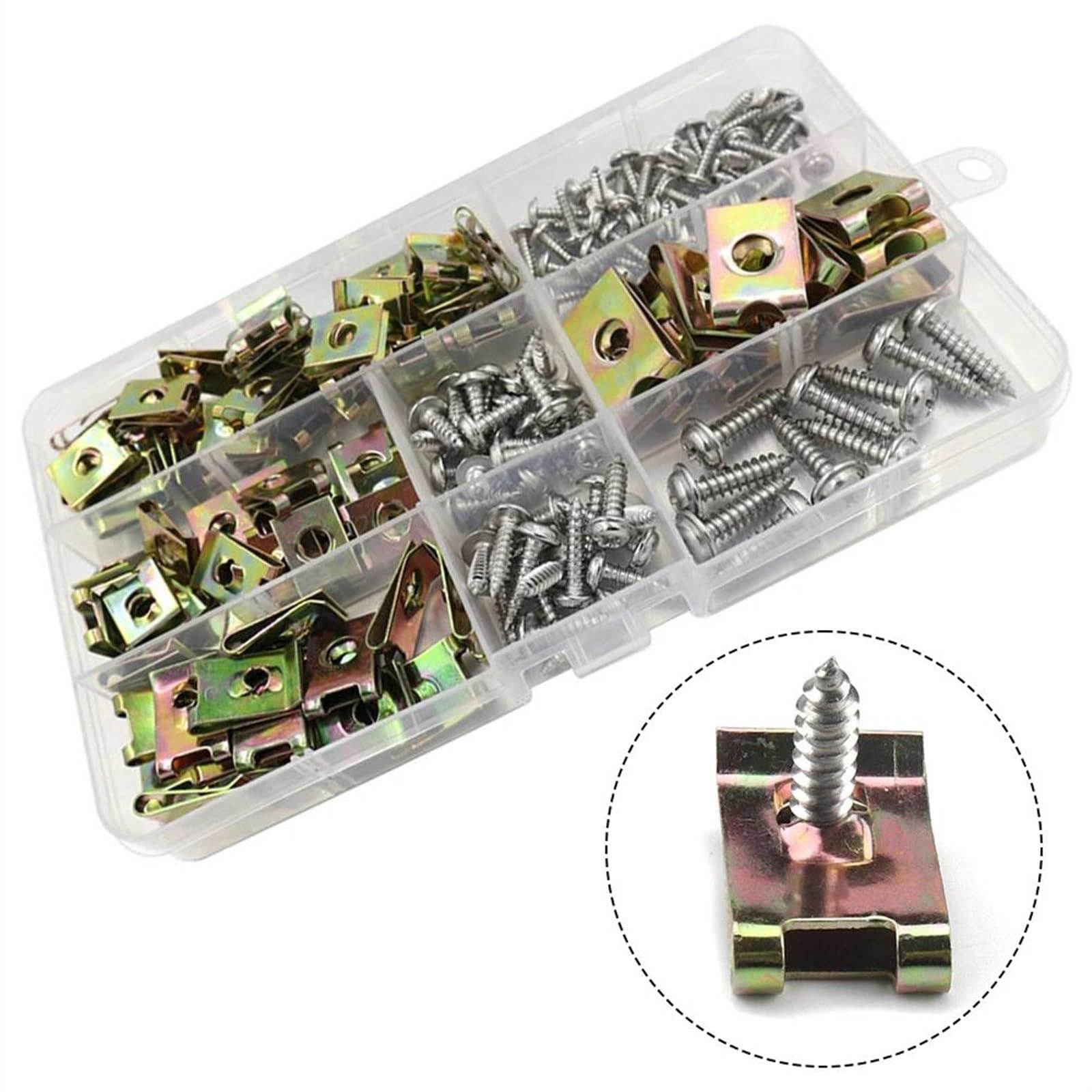 Viti e accessori Accessori Per Auto 170 Pz Viti Autofilettanti Assortimento Kit Parafango Per Paraurti Di Fissaggio U Dadi Clip E Self