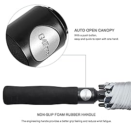 G4Free 47/54/62/68 Inch Automatic Open Golf Umbrella Oversize Extra Large Double Canopy Vented Windproof Waterproof Stick Umbrellas (Black)