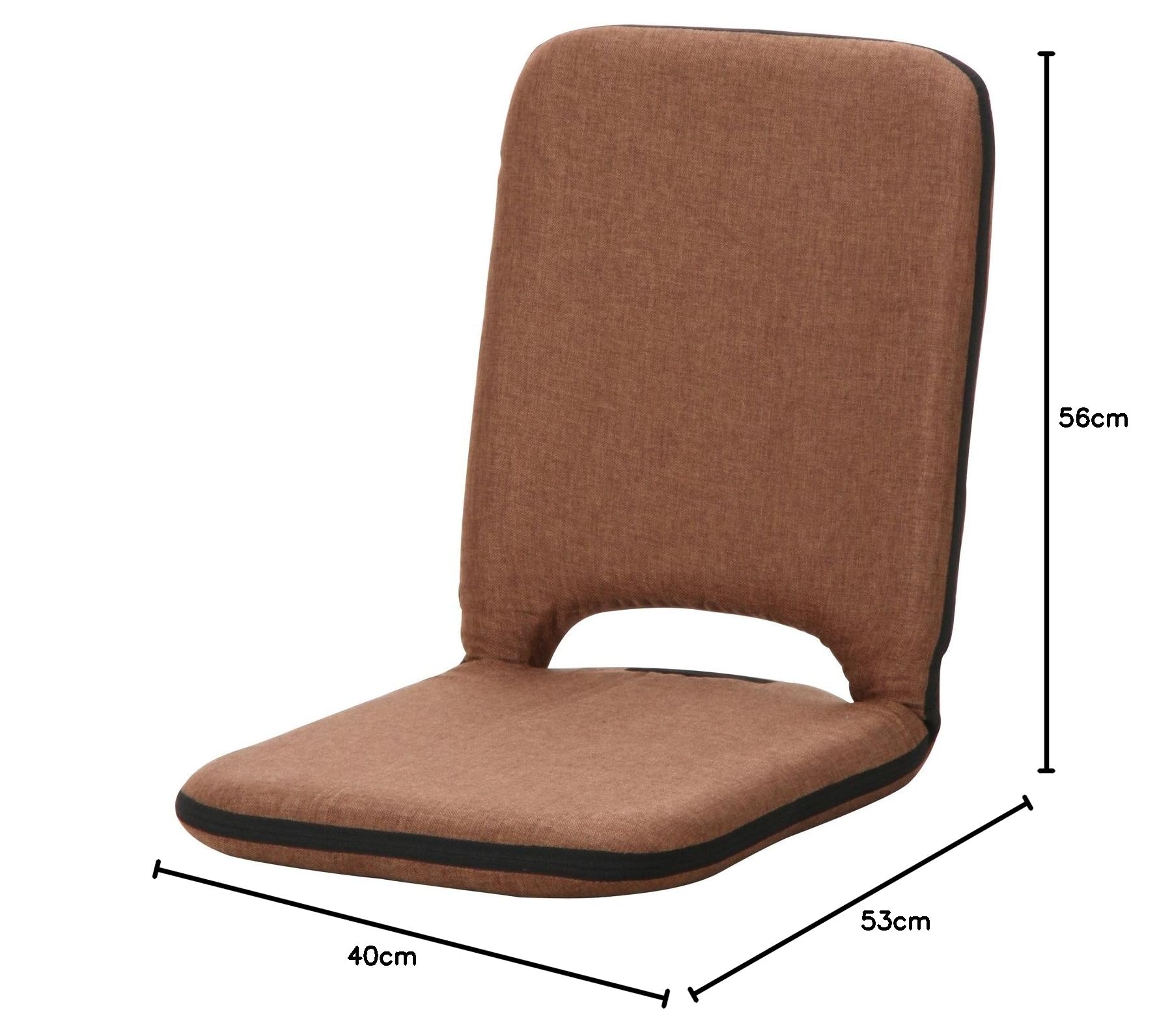 Amazon｜不二貿易 座椅子 幅40×奥行56~98.5×高さ7~53cm ブラウン