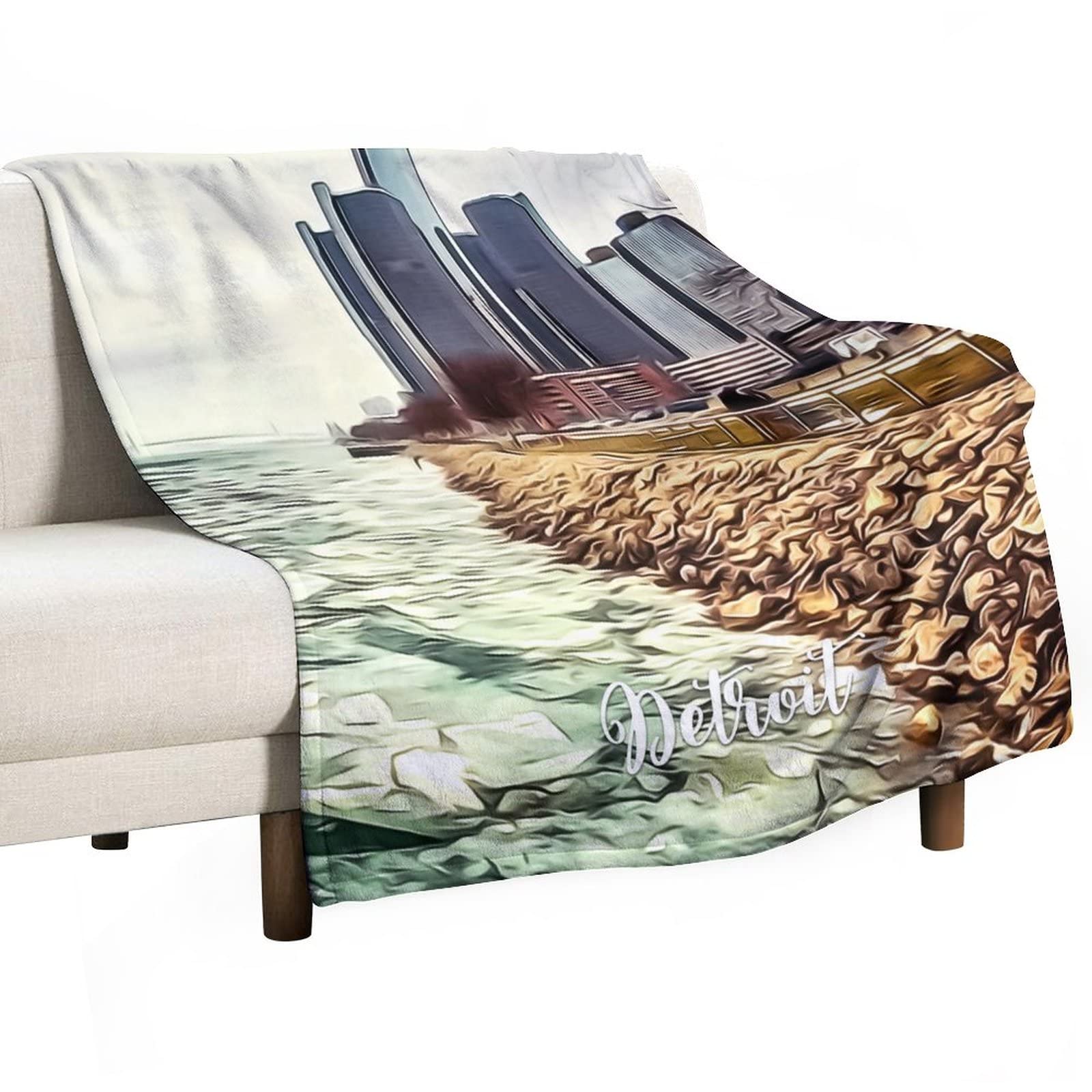 Couverture polaire Detroit contre le froid, plaid canapé doux et compact