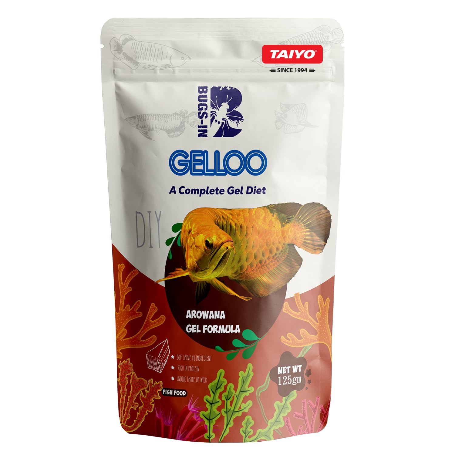 BUGS -IN GELLOO Indias First Gel Based Fish Food | Feed Fresh DIY Complete Gel Diet (Arowana) (B0CGV4MW15) Amazon Price History, Amazon Price Tracker