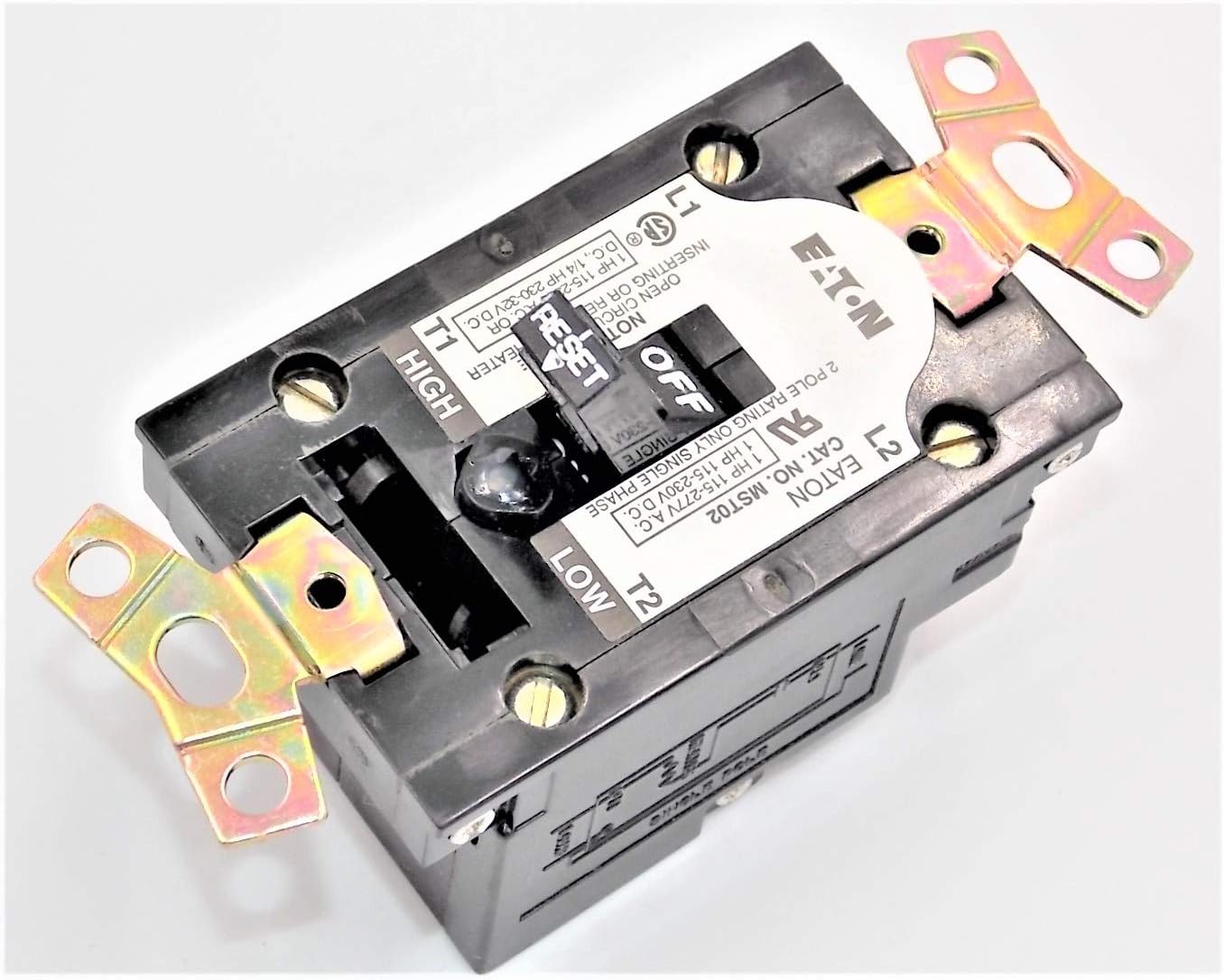 Eaton Eaton MST02 Manual Motor Starter, Toggle Switch, 1PH, 2P, MS