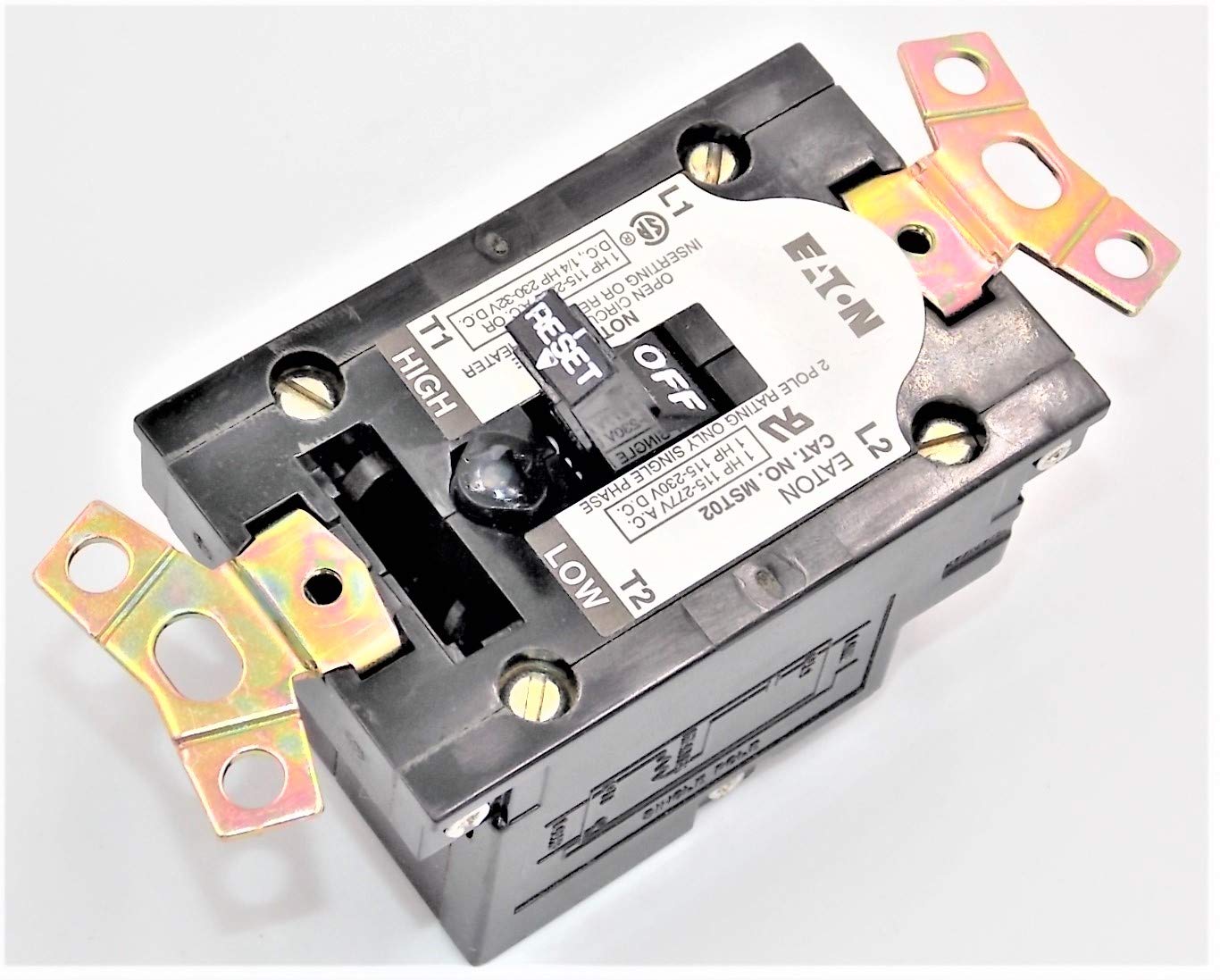 Eaton Eaton MST02 Manual Motor Starter, Toggle Switch, 1PH, 2P, MS Series, Open
