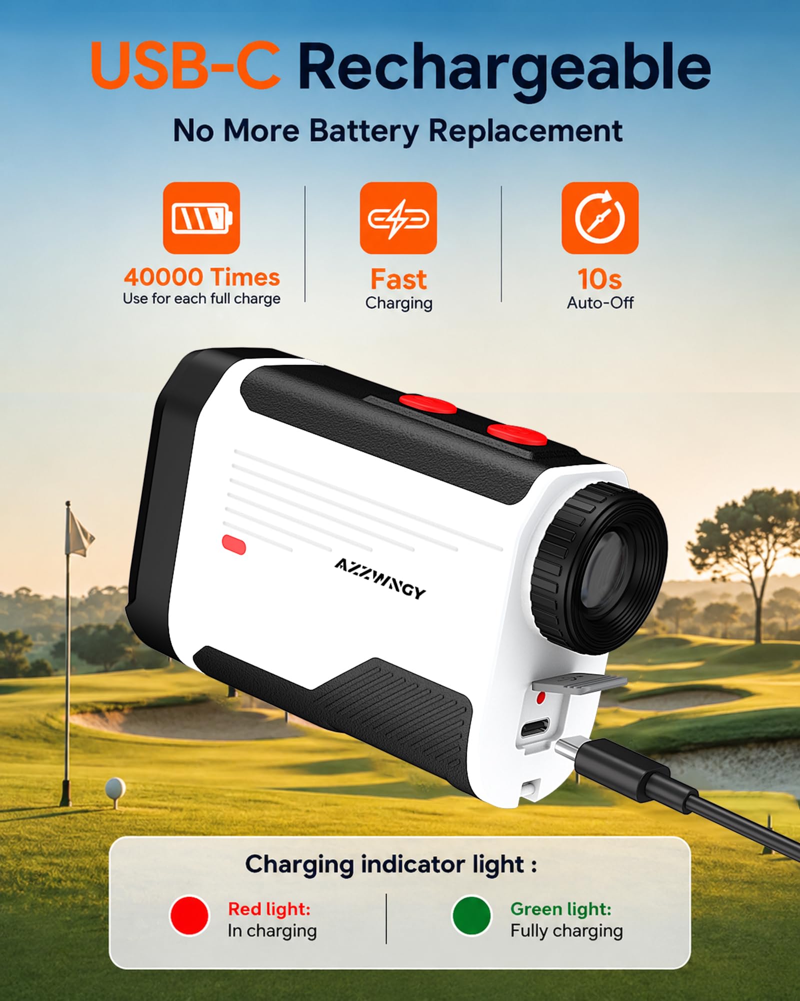 Telémetro de golf con pendiente, 1300/1500 yardas, buscador láser para golf y caza, aumento 7X, vibración de bloqueo de bandera de alta precisión, recargable, impermeable IP54, tira magnética