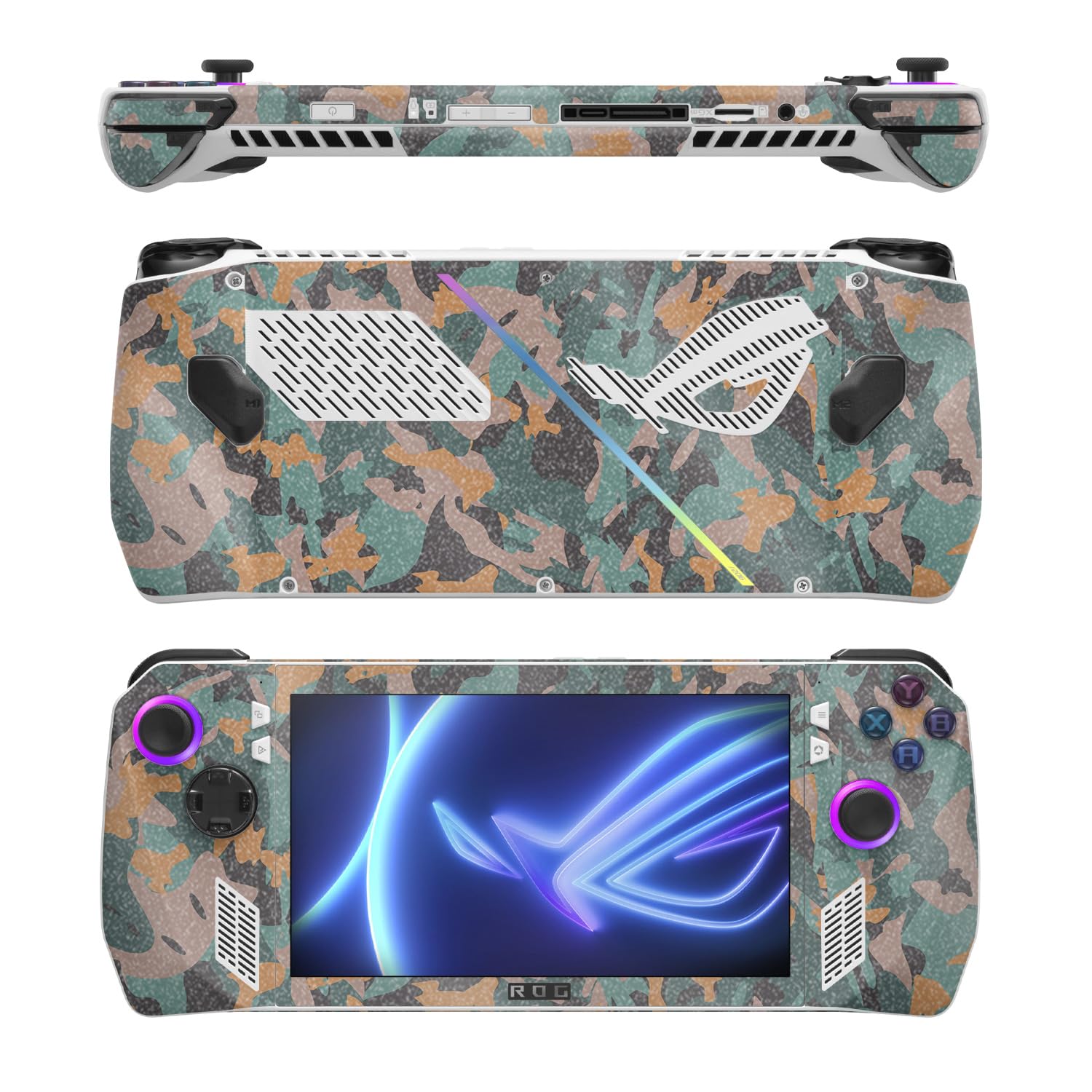 MightySkins Glossy Glitter Skin Compatible with Asus ROG Ally - Muted Camouflage | Protective, Durable High-Gloss Glitter Finish | Easy to Apply