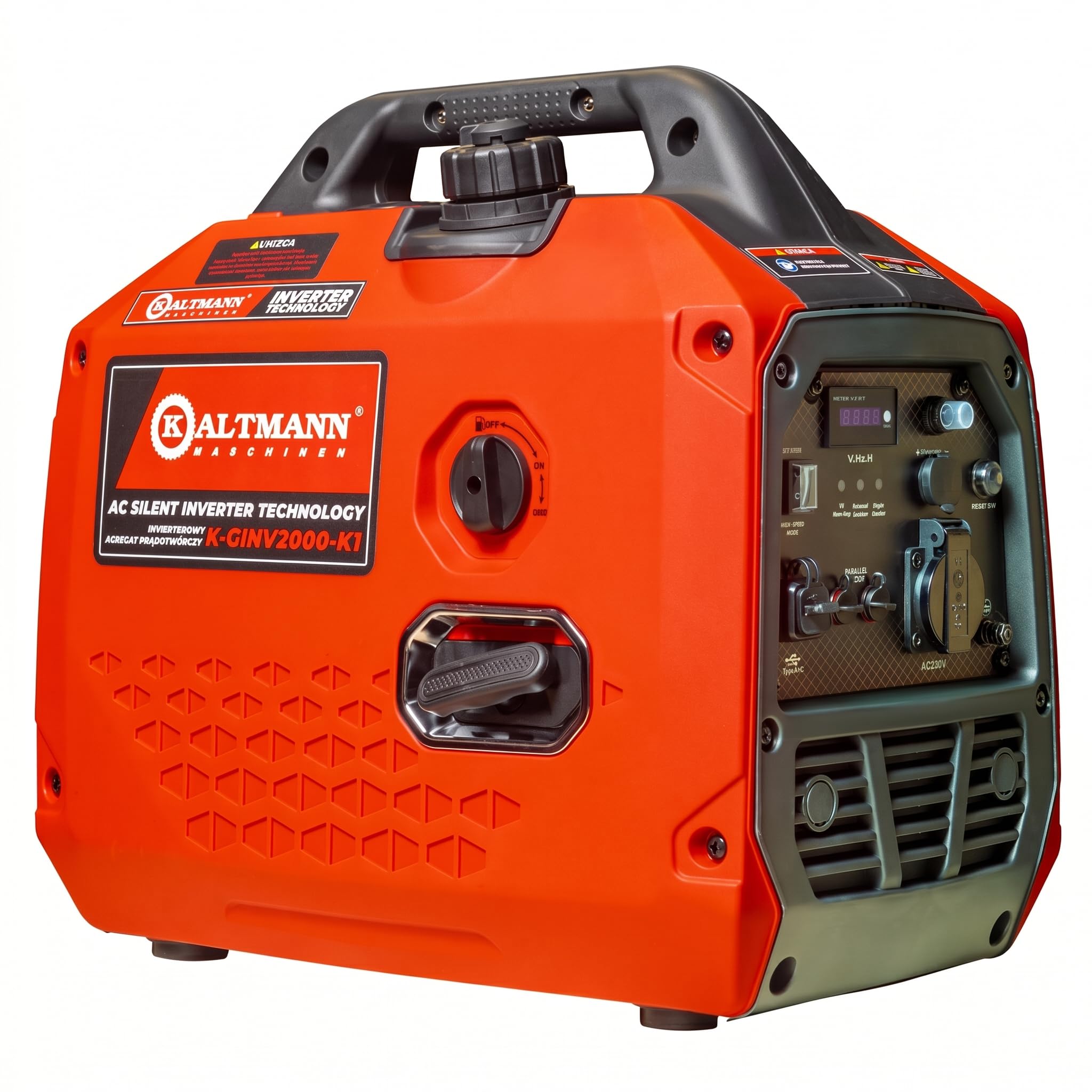 Leiser Inverter Stromgenerator 2000W - tragbares Benzin Notstromaggregat mit reiner Sinuswelle, Eco-Modus, Parallelbetrieb, USB-C & 230V - ideal für Camping, Wohnmobil, Wohnwagen & Outdoor