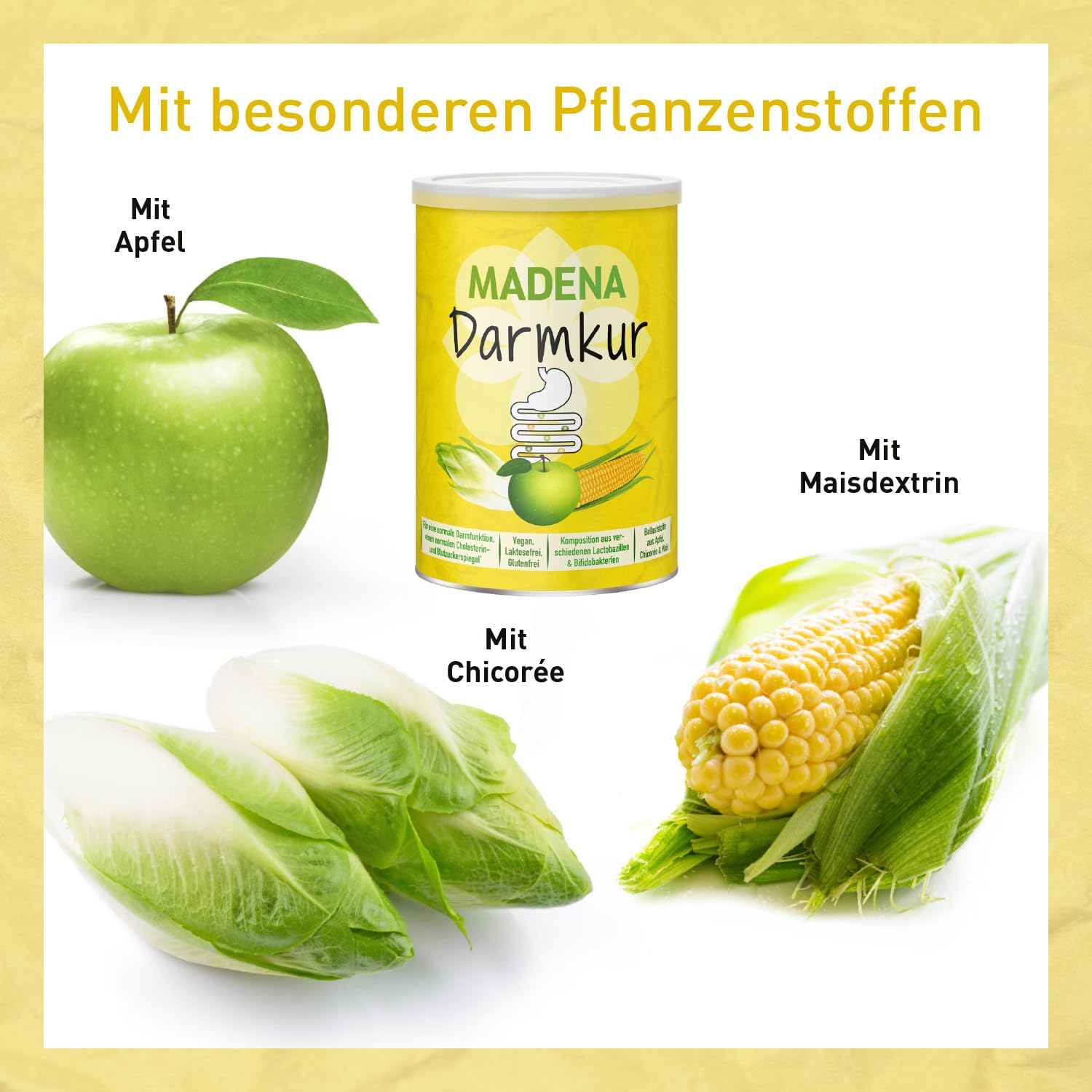 MADENA Darmkur, Inulin, Apfelpektin, resistente Stärke, Bifidobacterium breve, Bif. lactis, Lactobacillus casei, Lactobacillus gasseri, Lactobacillus plantarum, Lactobacillus rhamnosus