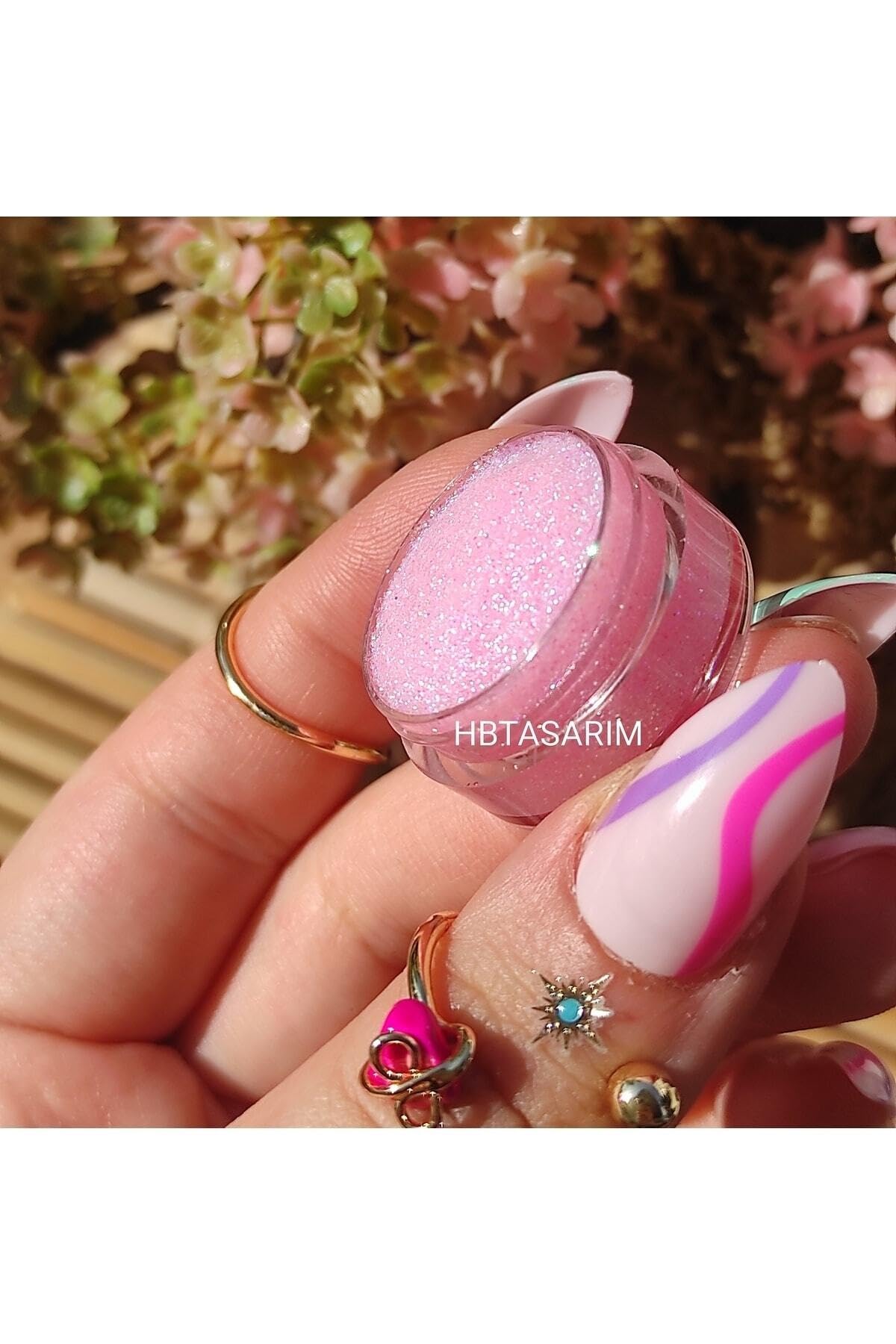 Hb Tasarım Doğal Jel Glitter Far - Mystical Pink 5Ml, serashinegozfarı226