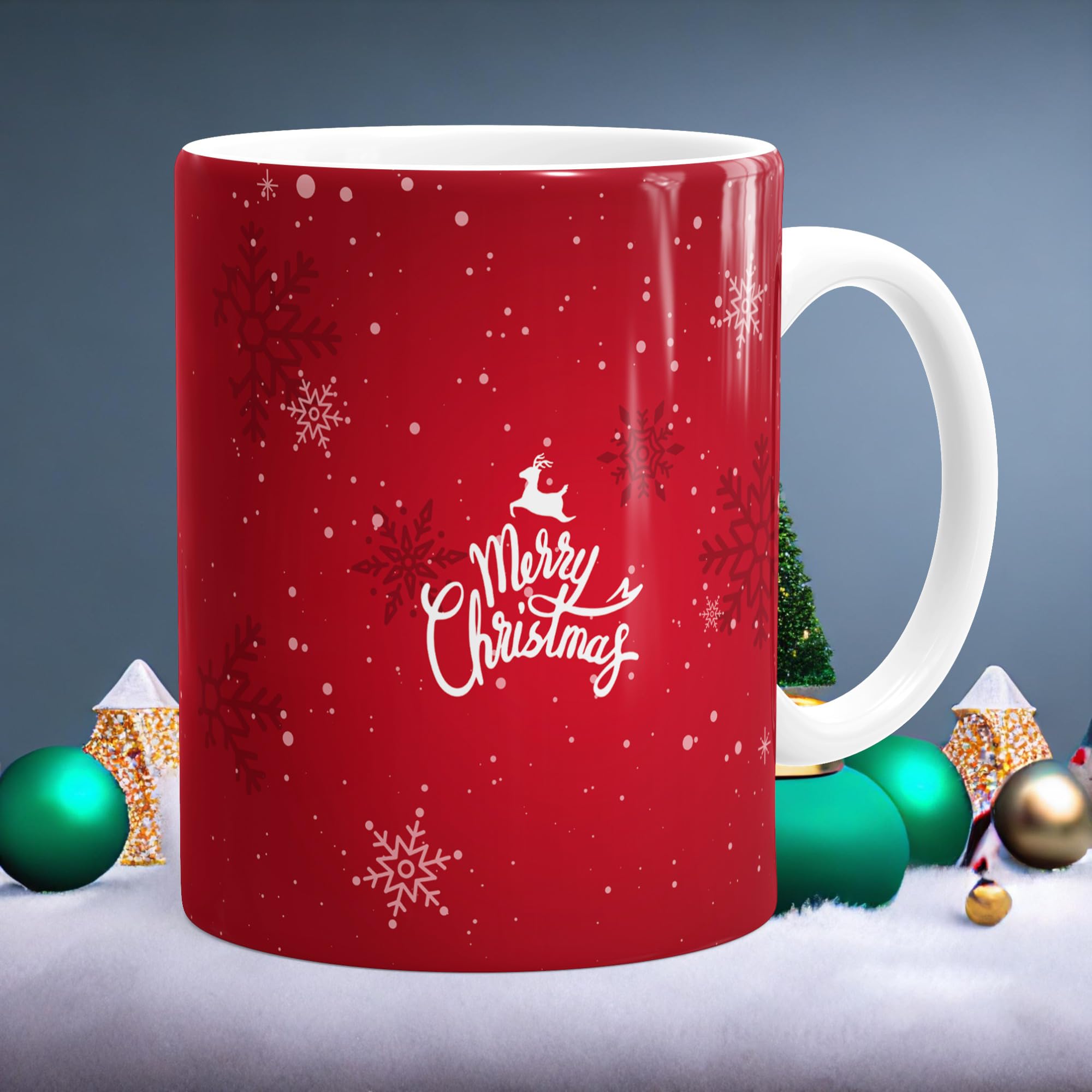 EK OM KAR Christmas Coffee Mug | Coffee Mug White 330 ml.| Christmas Gift for Girls,Men,Boys,Family,Wife,Friends,Husband Office Colleague, | Merry Christmas Decorations Drinkware (CH-52