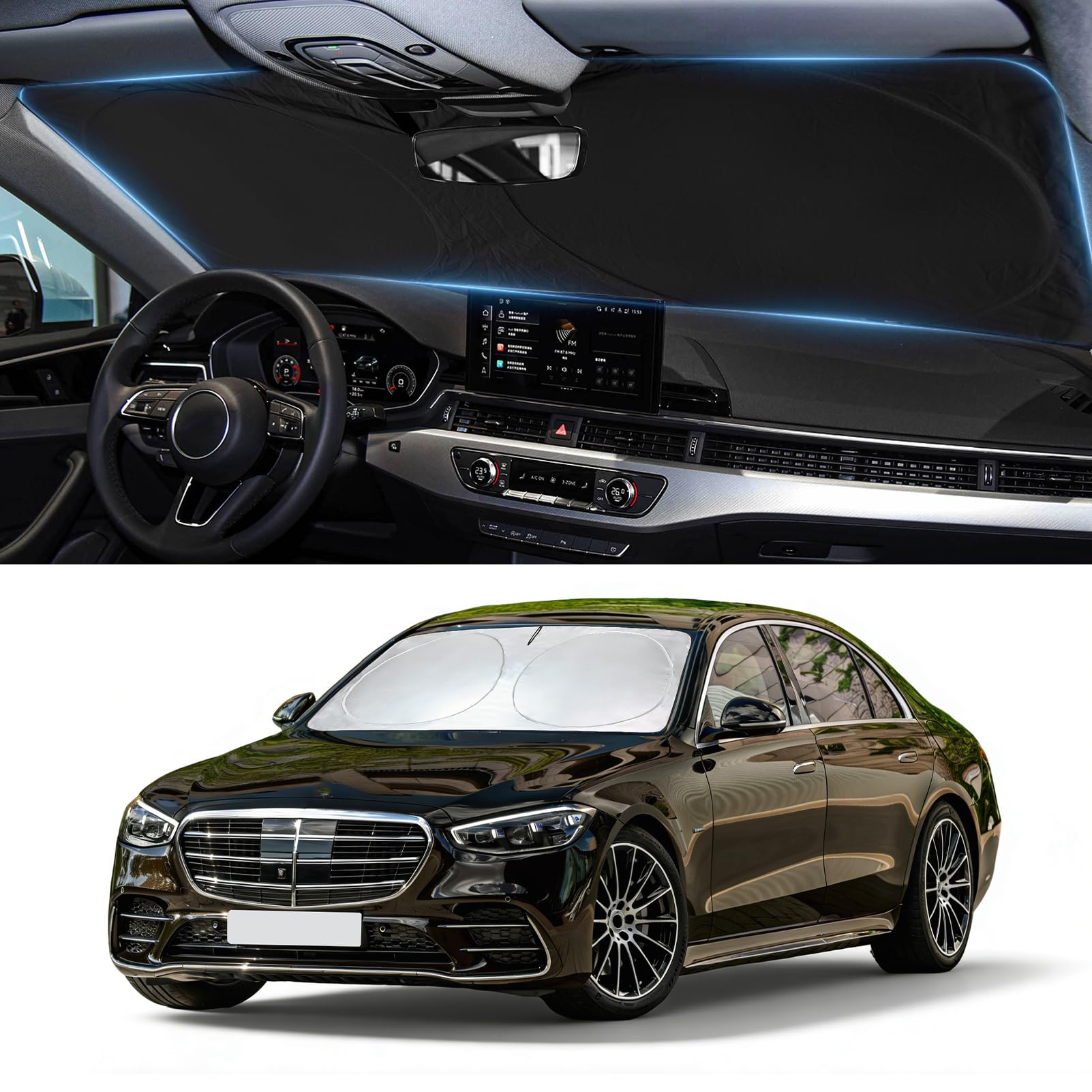 Windshield Sun Shade for 2015-2021 Mercedes Benz C Class W205 C250 C300