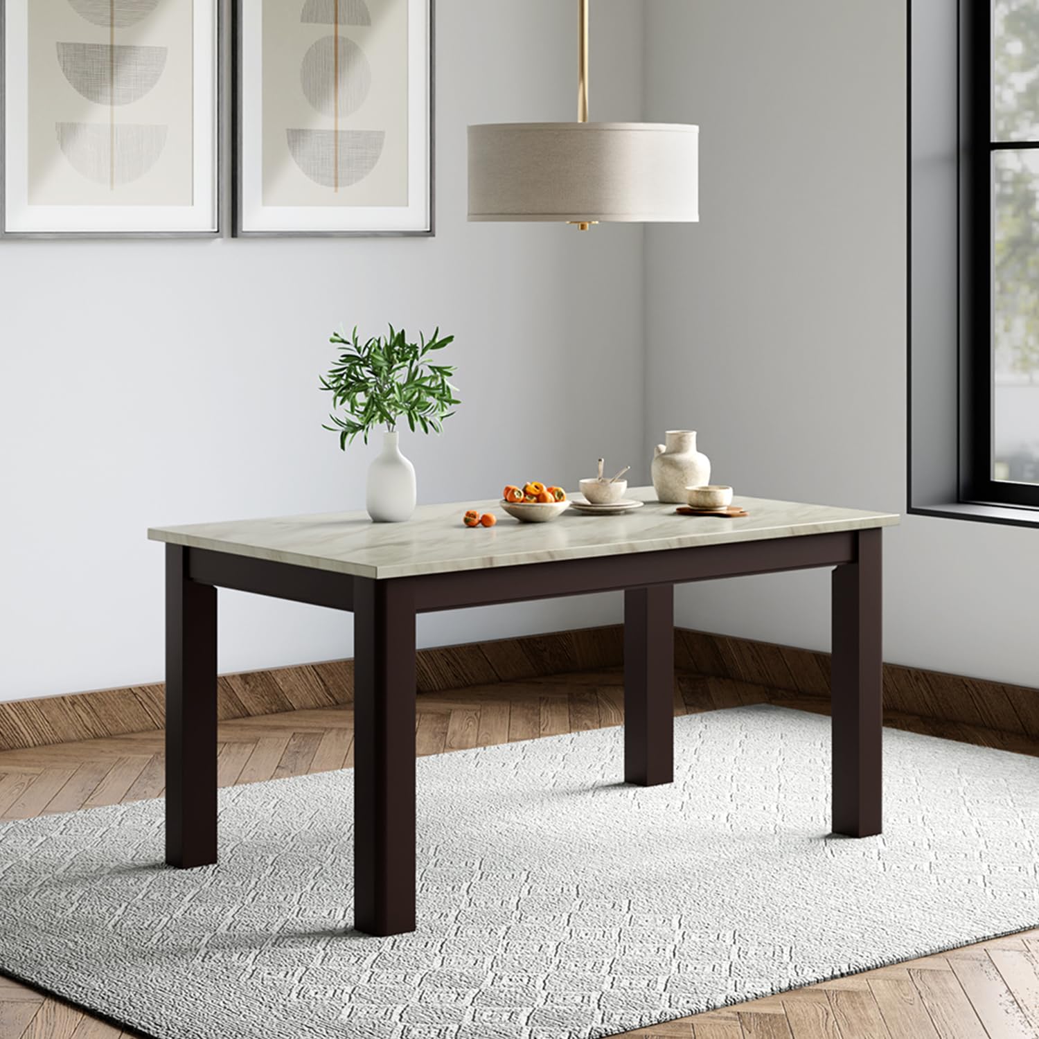 GODREJ INTERIO Allure 6-Seater Rubber Wood Rectangular Dining Table (1-Year Warranty, Brownish Black)-image-35