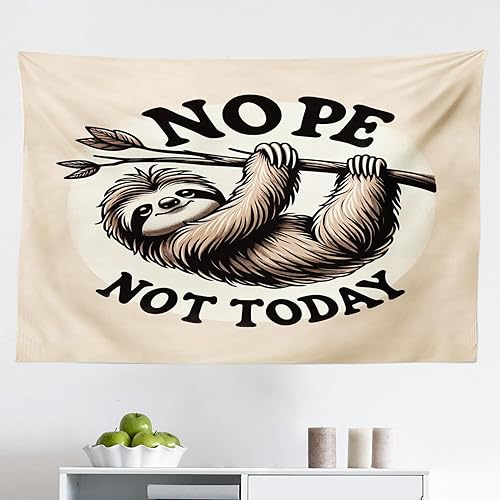 Miniatura 205 de Ambesonne Tapiz de naturaleza, silueta de oso salvaje en el bosque de la selva en la noche oscura, ilustración para colgar en la pared para Verde