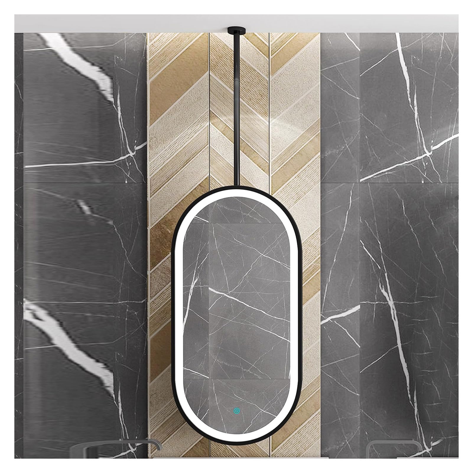 Miroir double face pour plafond noir 40x80cm HD