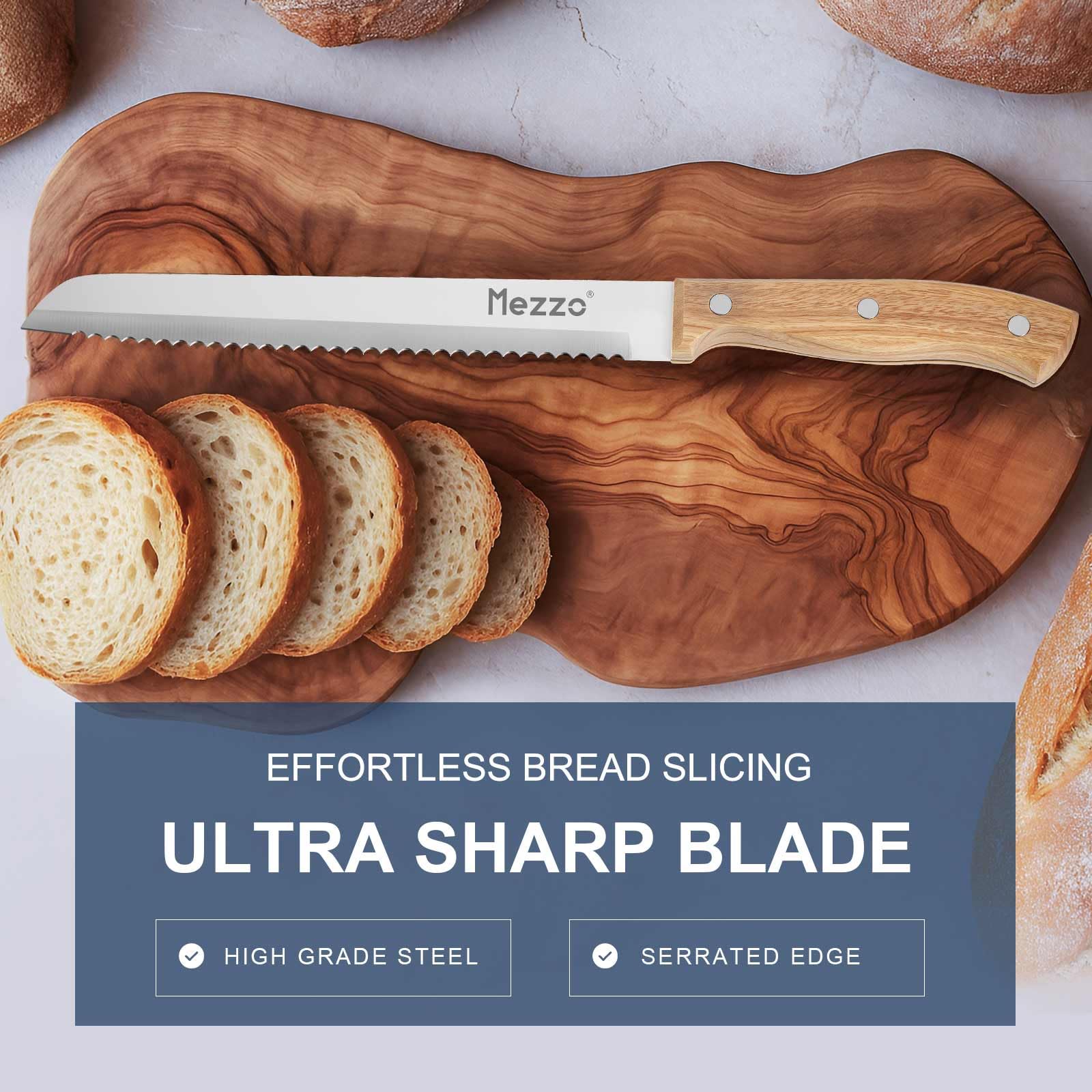 Mezzo Serrated Bread Knife - Slice Like a Pro -3