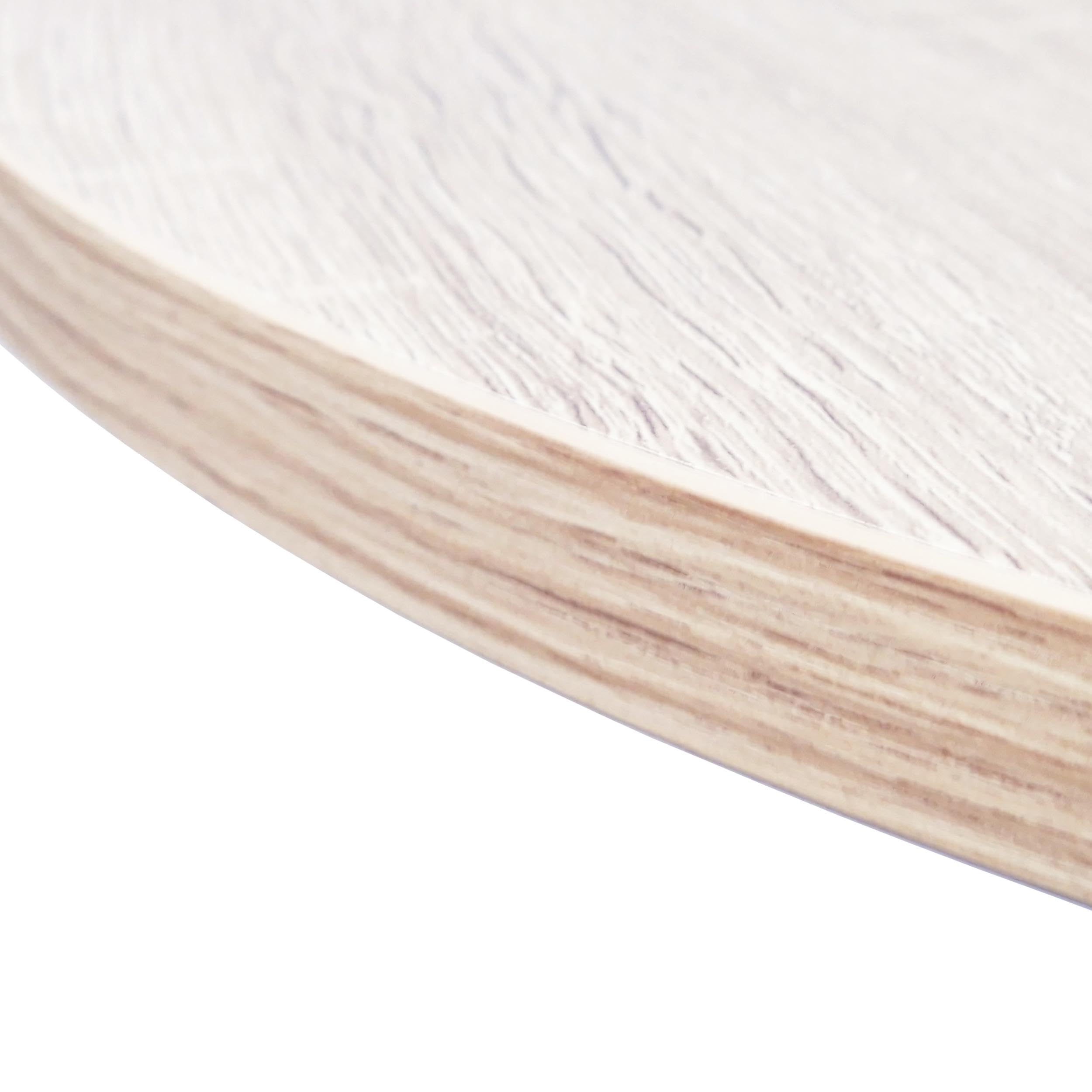 Skraut Home | Tavolo da pranzo fisso rotondo | Modello ZEN | 90x90x77 cm di altezza | Capacità per 4 persone | Materiali resistenti (90cm, Rovere + Gambe Nere)