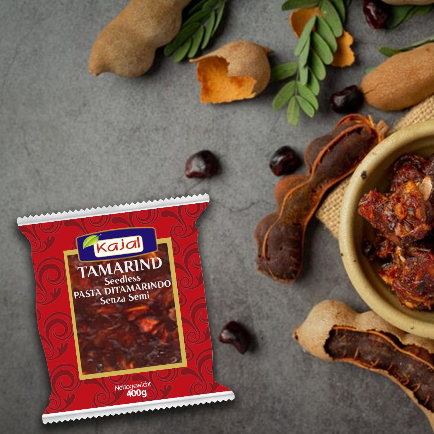 Kajal Pasta de Amarindo 400g Sabor Auténtico para Cocinar y Salsas Chutney
