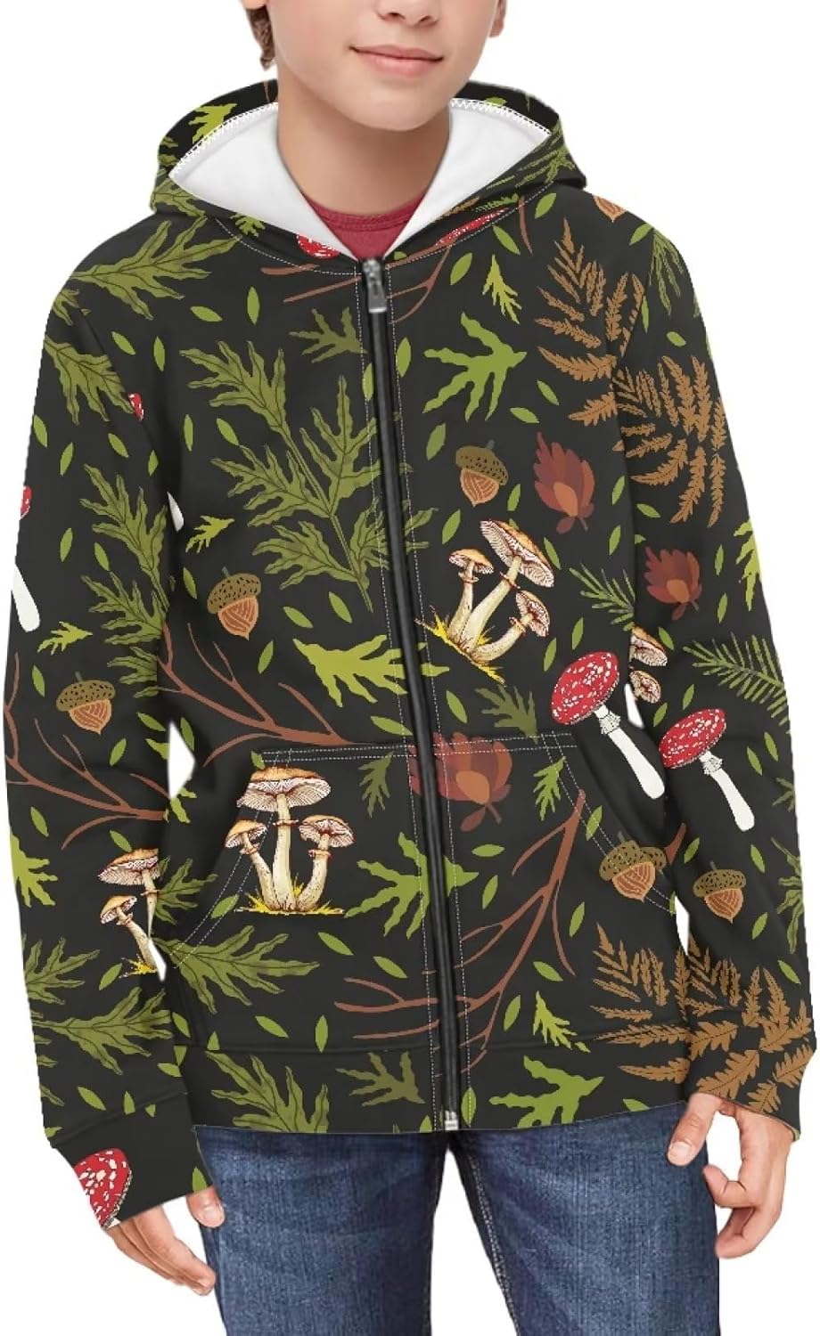 Hawapod Sweatshirt Winter Warm Outerwear Long Sleeve Zip Up Hoodie For Girls Boys 6-16 Years