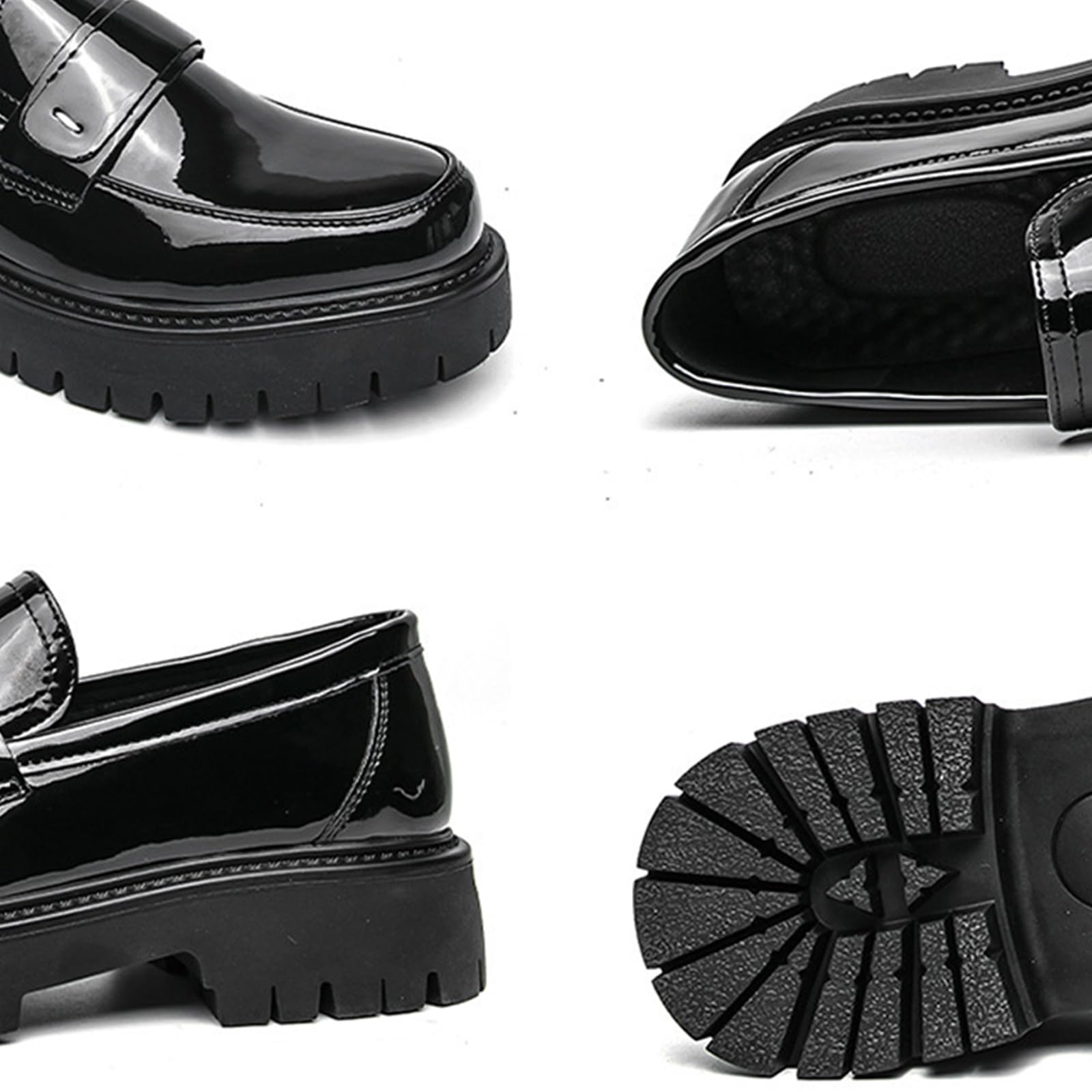 Scarpe Eleganti da Uomo Tacco Basso Scarpe Oxford Punta Arrotondata