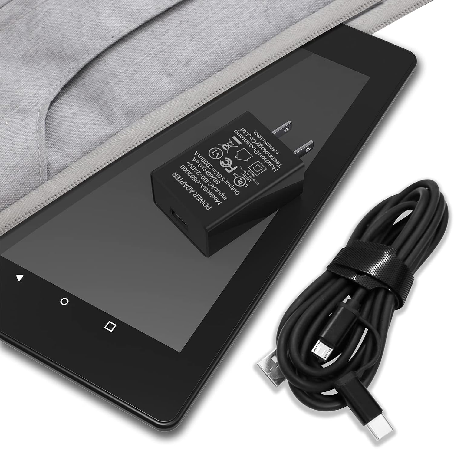 Fire Fast Charger [UL Listed] AC Adapter 2A Rapid Chargers with 6.6Ft Micro-USB and Type-C 2 in 1 Cable for All-New Fire HD, HDX 6" 7" 8.9" 9.7", Fire 7 8 10 10Plus Tablet Phone, Kids Pro Kids Edition : Electronics