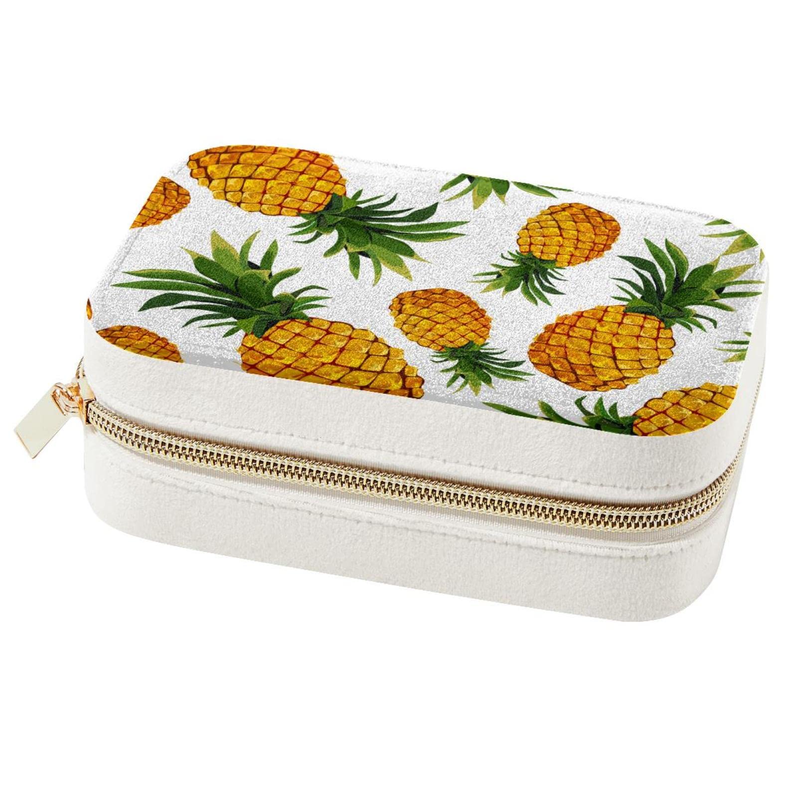 Boîte à bijoux portable ananas pour voyage et rangement bagues colliers
