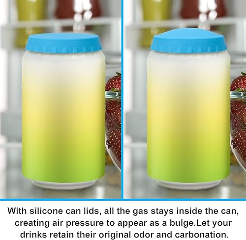 Miniatura 5 de Paquete de 6 tapas de silicona para latas de refresco, tapas reutilizables para latas de cerveza, tapas de latas de cerveza, sin BPA, tapón y
