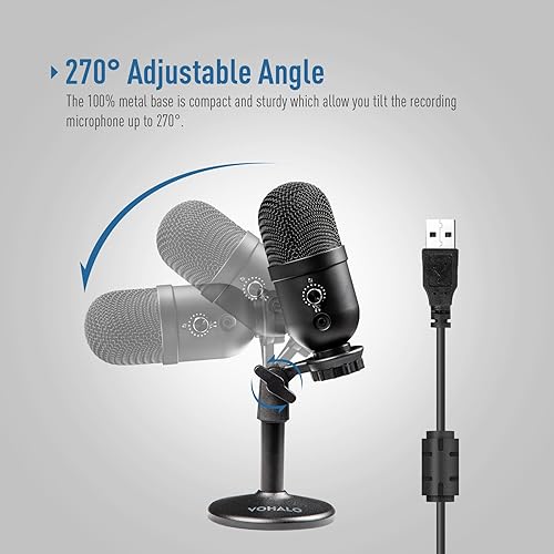 Miniatura 2 de Micrófono de condensador USB, micrófono de juegos para PC y Mac, ideal para transmisión, podcasting, grabación de estudio, YouTube, patrón polar