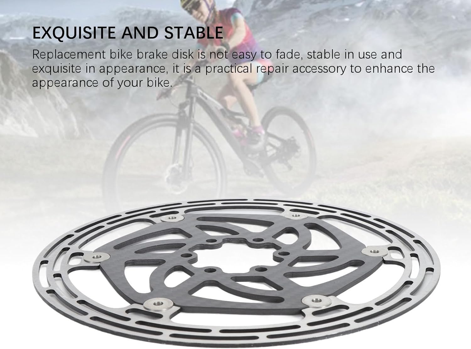 Bike Brake Disc Hollow Carbon Fiber Floating Rotor Bicycle Brake Disk with 6 Screw for Mountain Road Bike