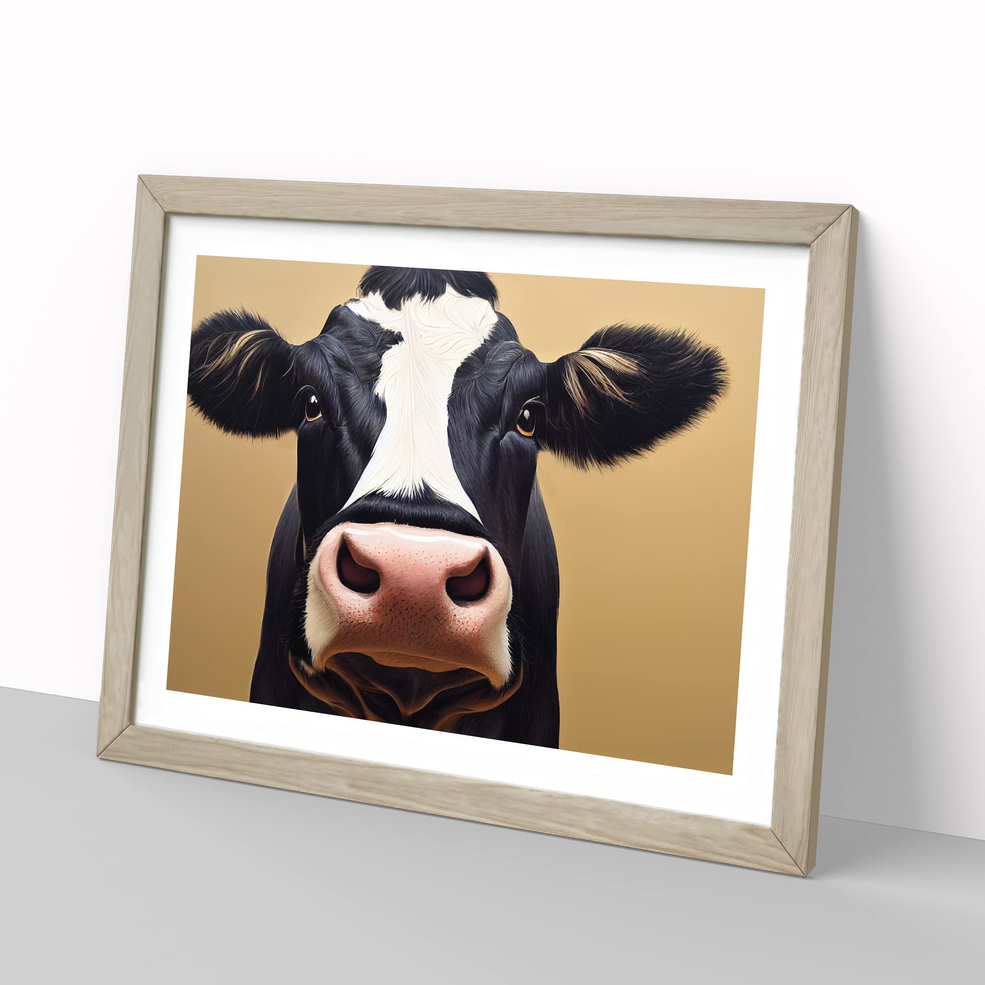 First Rate Cow WHT Framed Print, Oak, A3 (46 x 34 cm) - Image 2