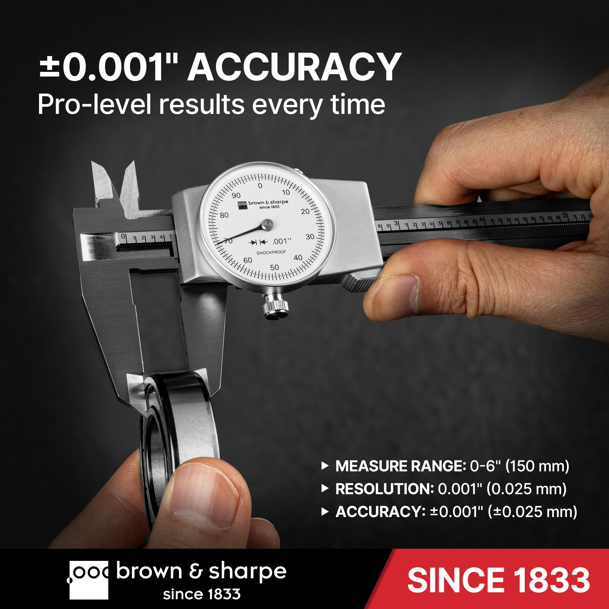 Brown & Sharpe 6-Inch Dial Caliper–Precision Stainless Steel Measuring Tool — Amazon image 3