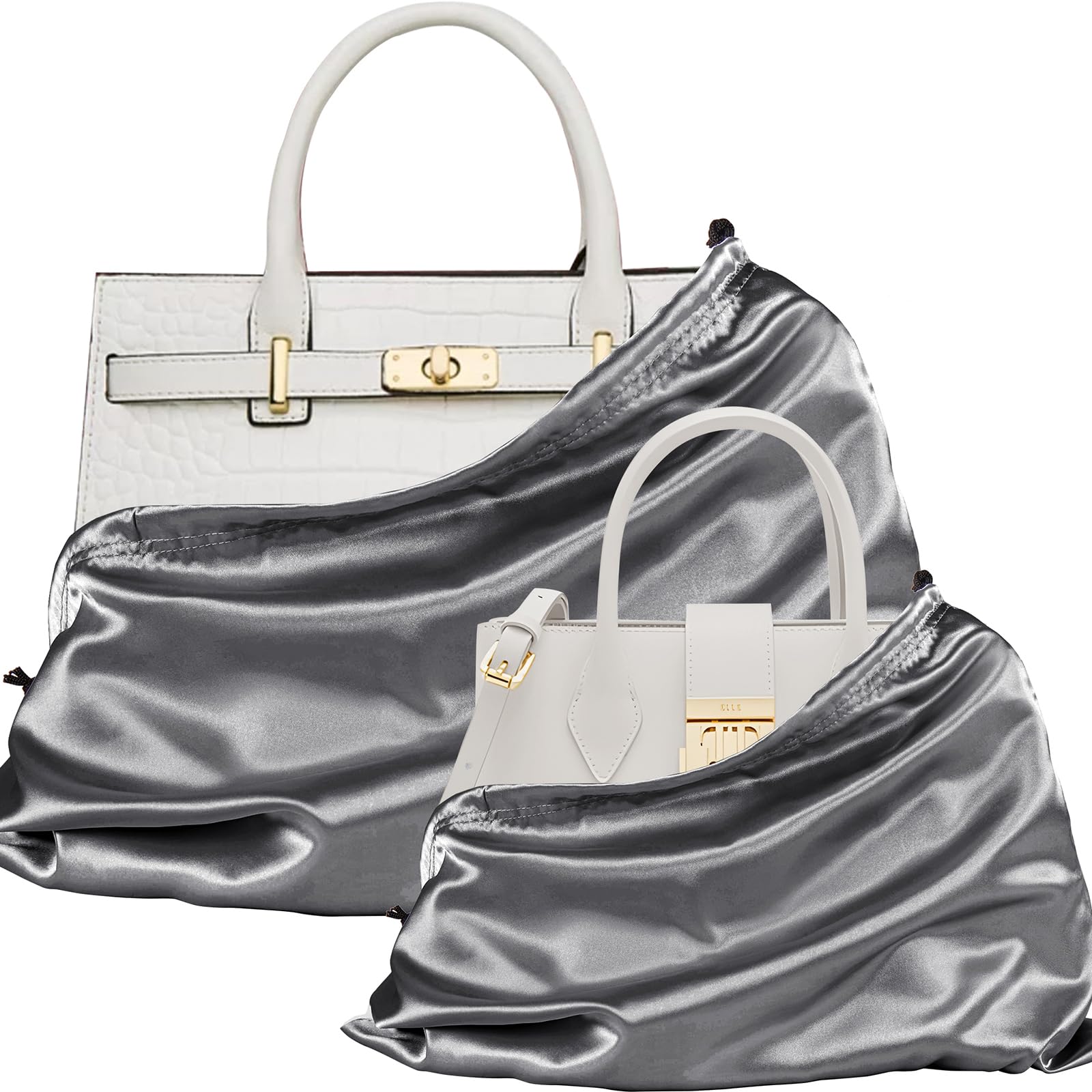 P Pothuiny 2 Pcs Satin Dust Bags for Handbags